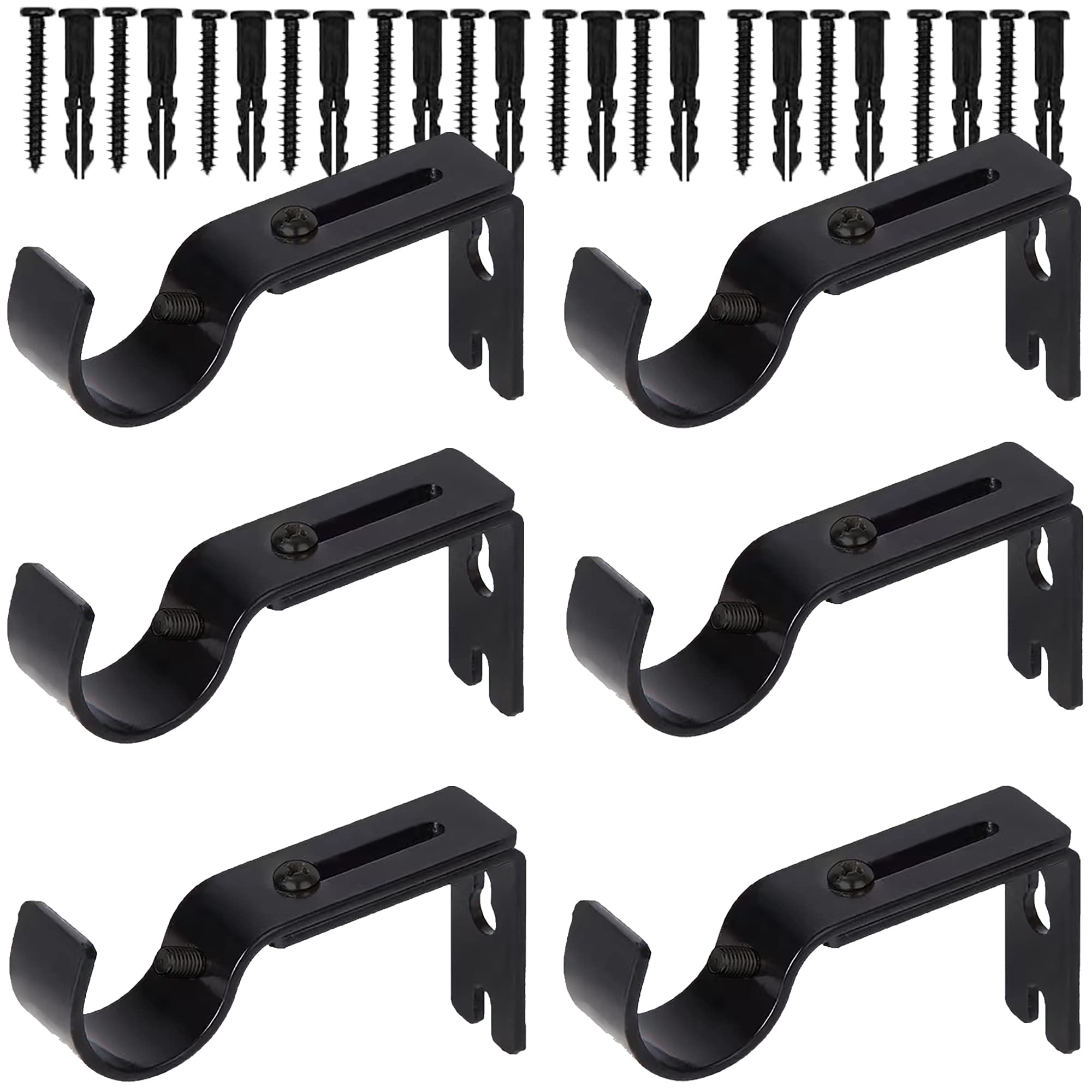 Adjustable Metal Curtain Rod Brackets Set