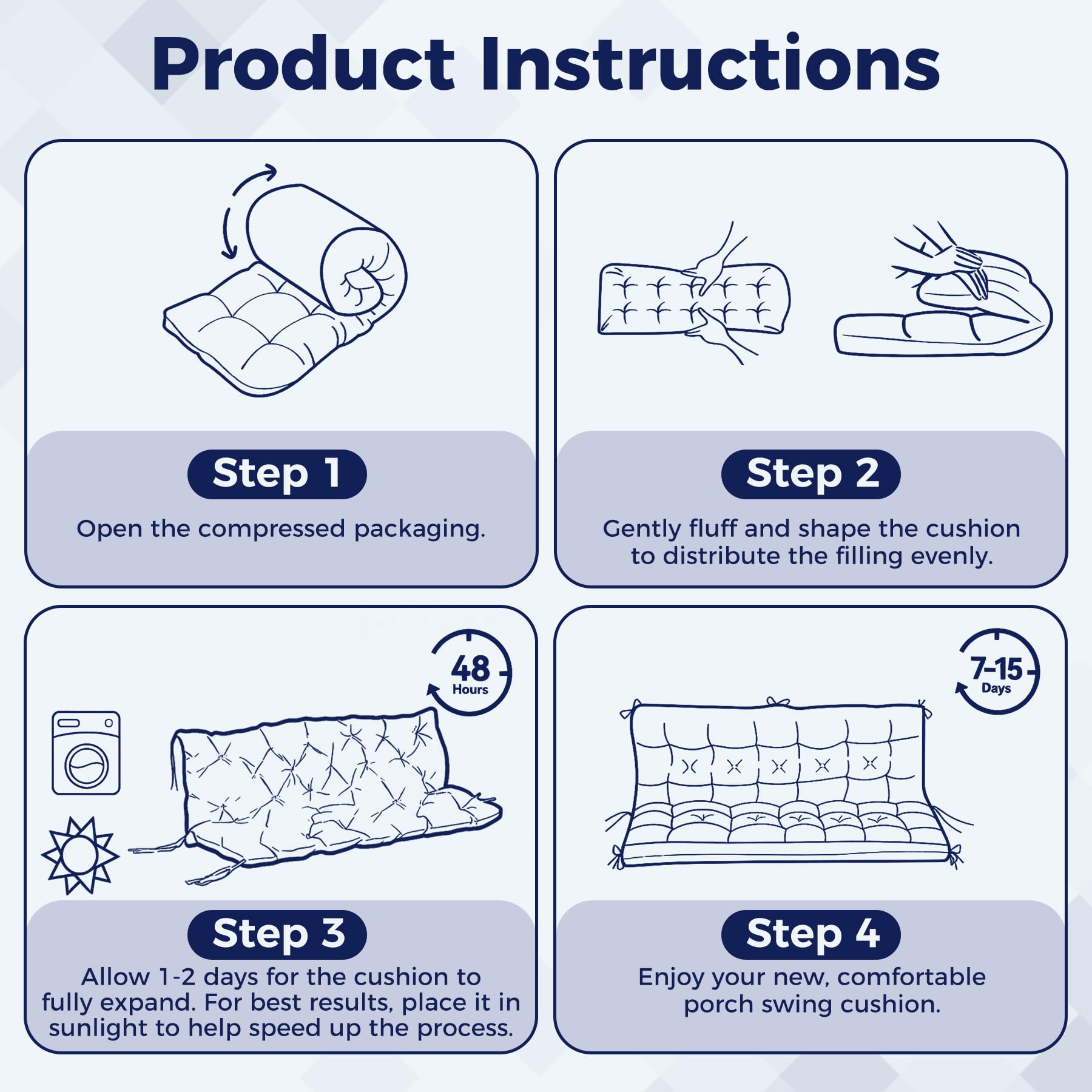 IASEAHK Porch Swing Cushions