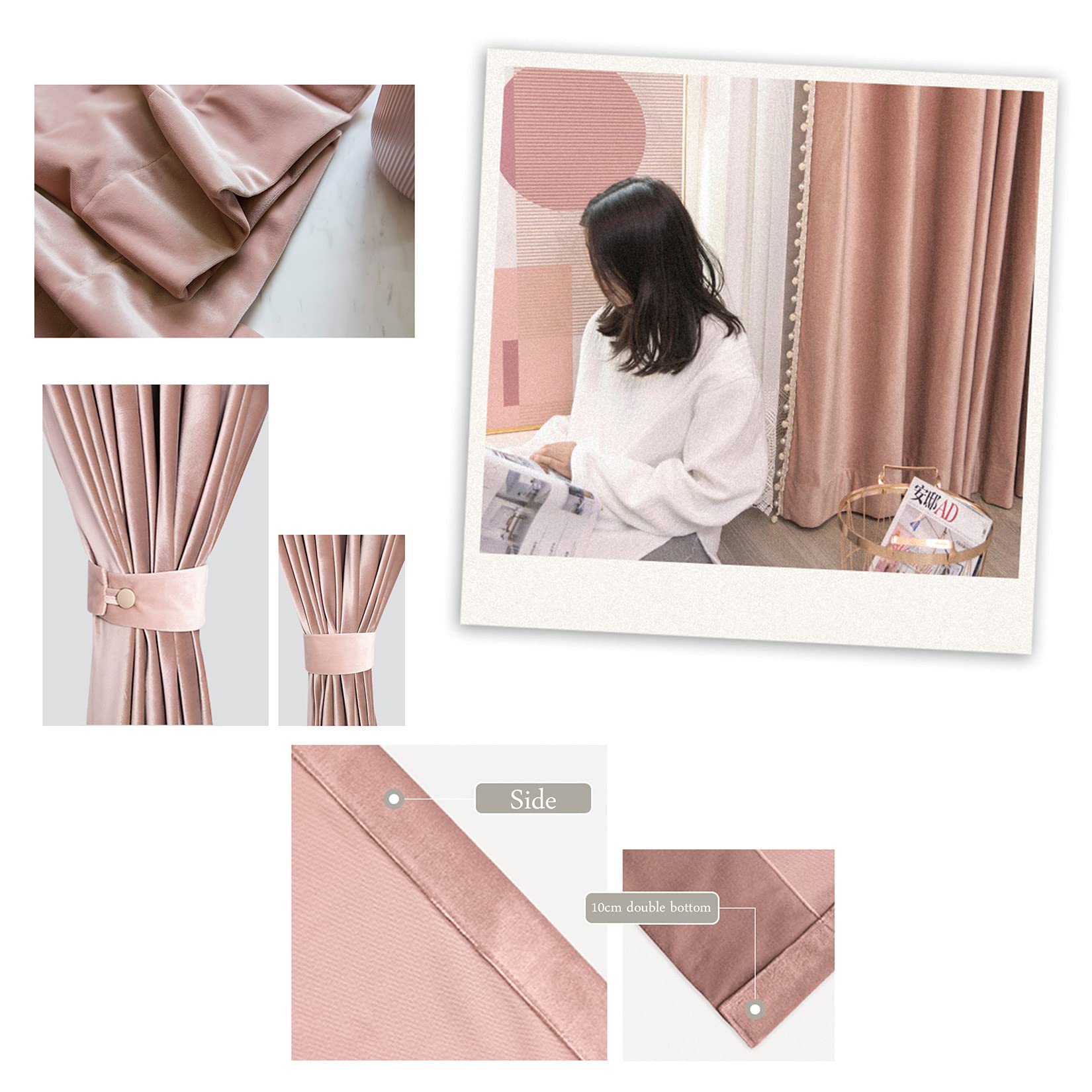 Luxury Velvet Blackout Pencil Pleat Curtains Set