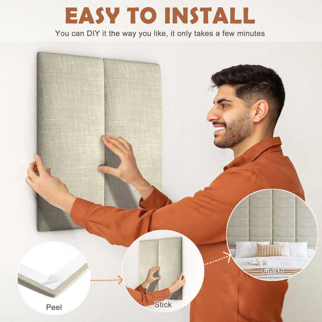 Upholstered Wall Mounted Headboard Panels Set