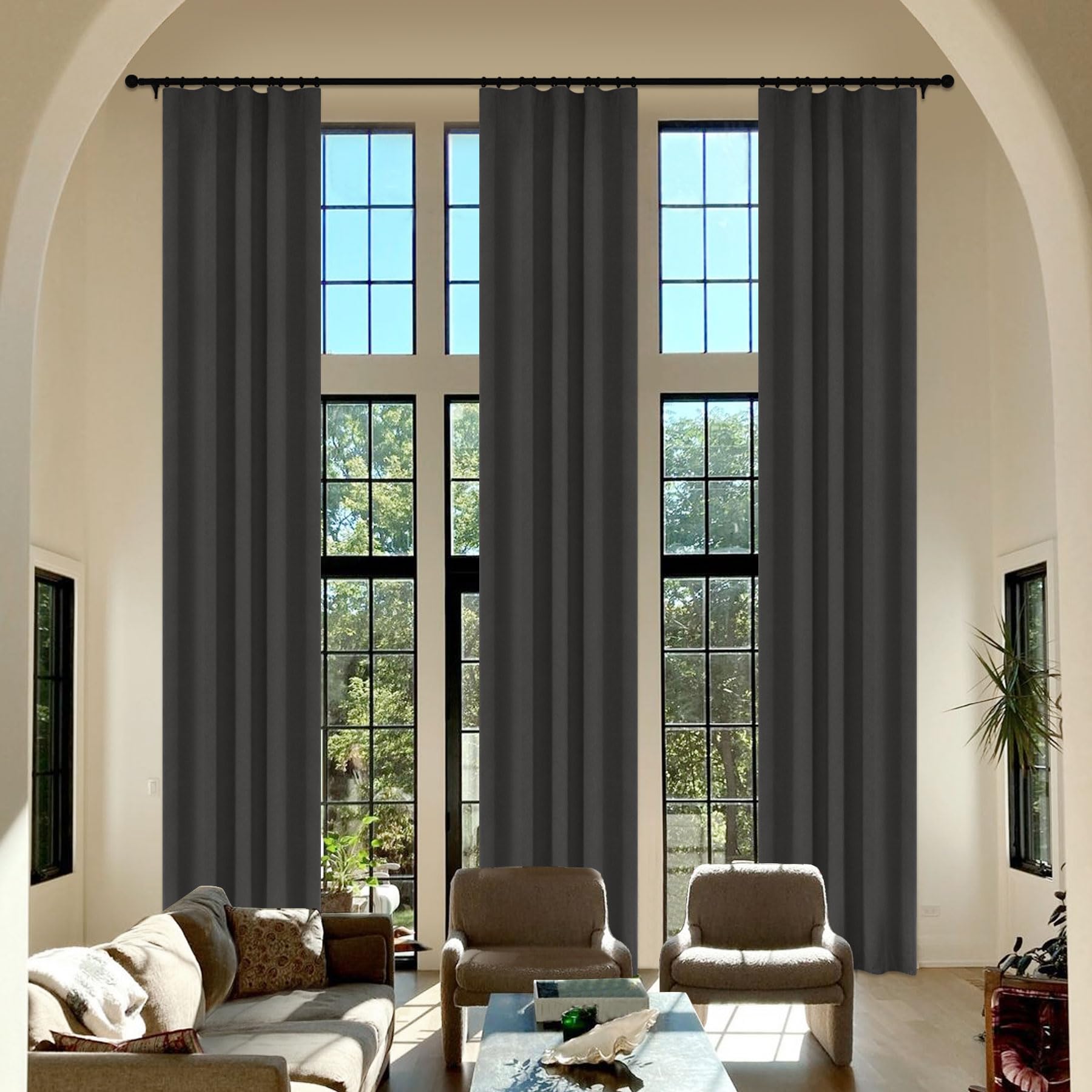 Extra Long Chenille Blackout Curtains Set