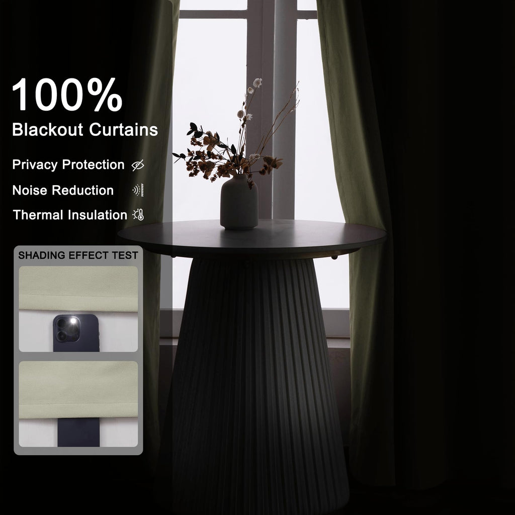 Pinch Pleated Velvet Blackout Curtains Set