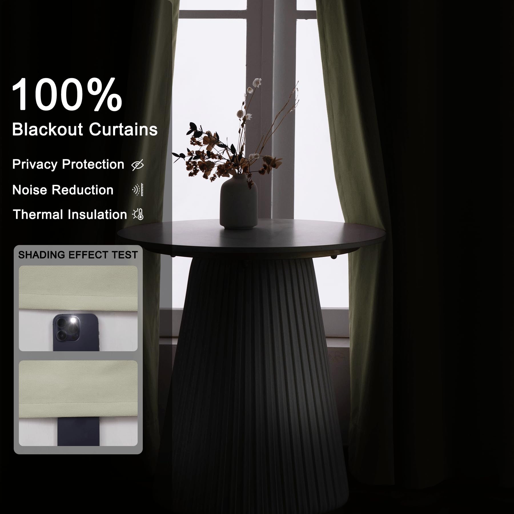 Pinch Pleated Velvet Blackout Curtains Set