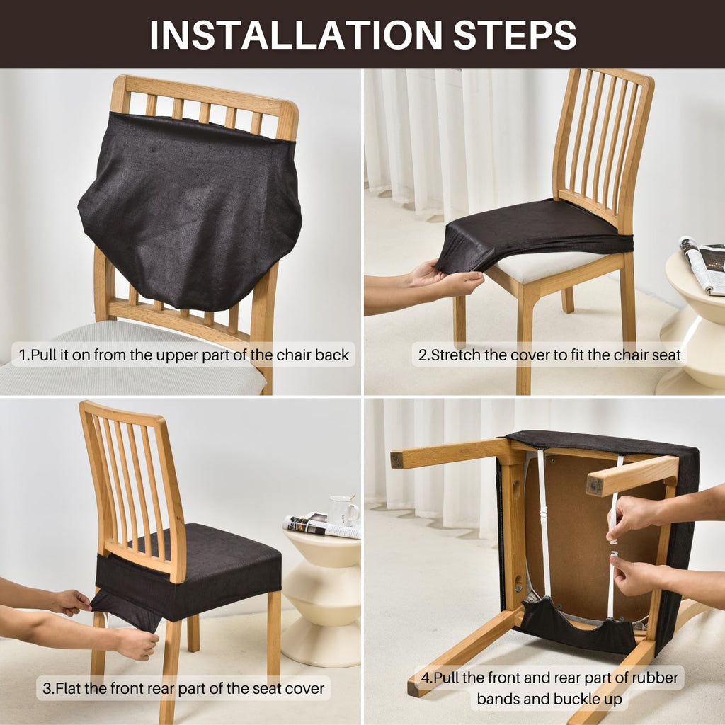 Stretch Dining Chair Seat Covers Set