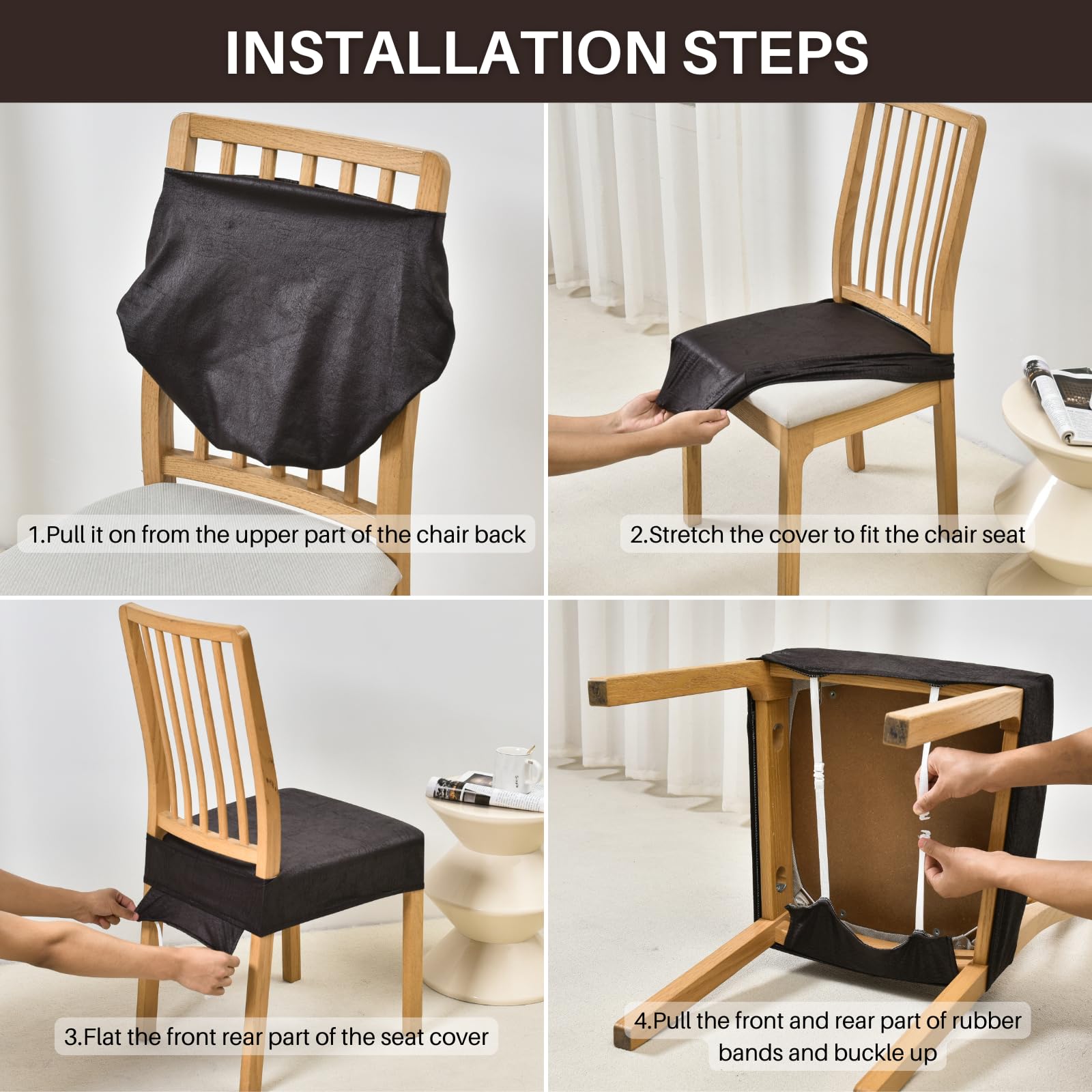 Stretch Dining Chair Seat Covers Set