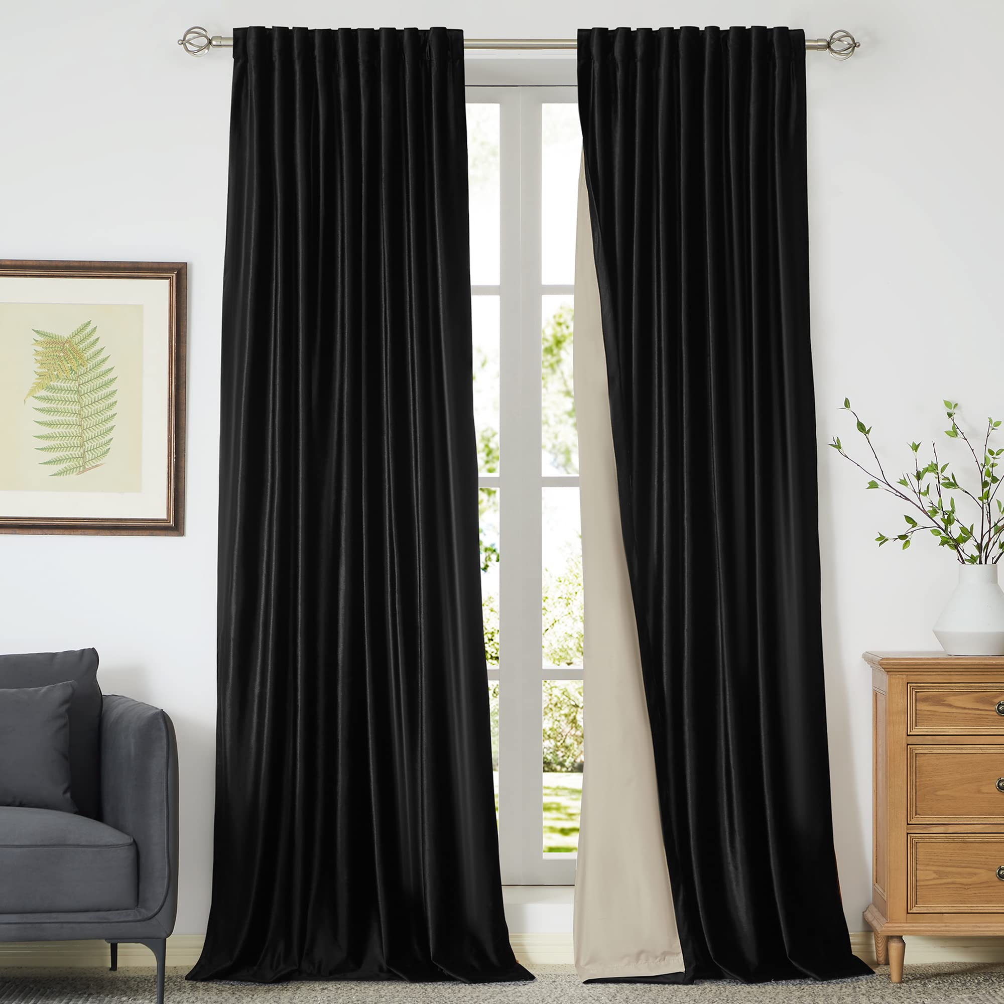Full Blackout Velvet Curtains Set