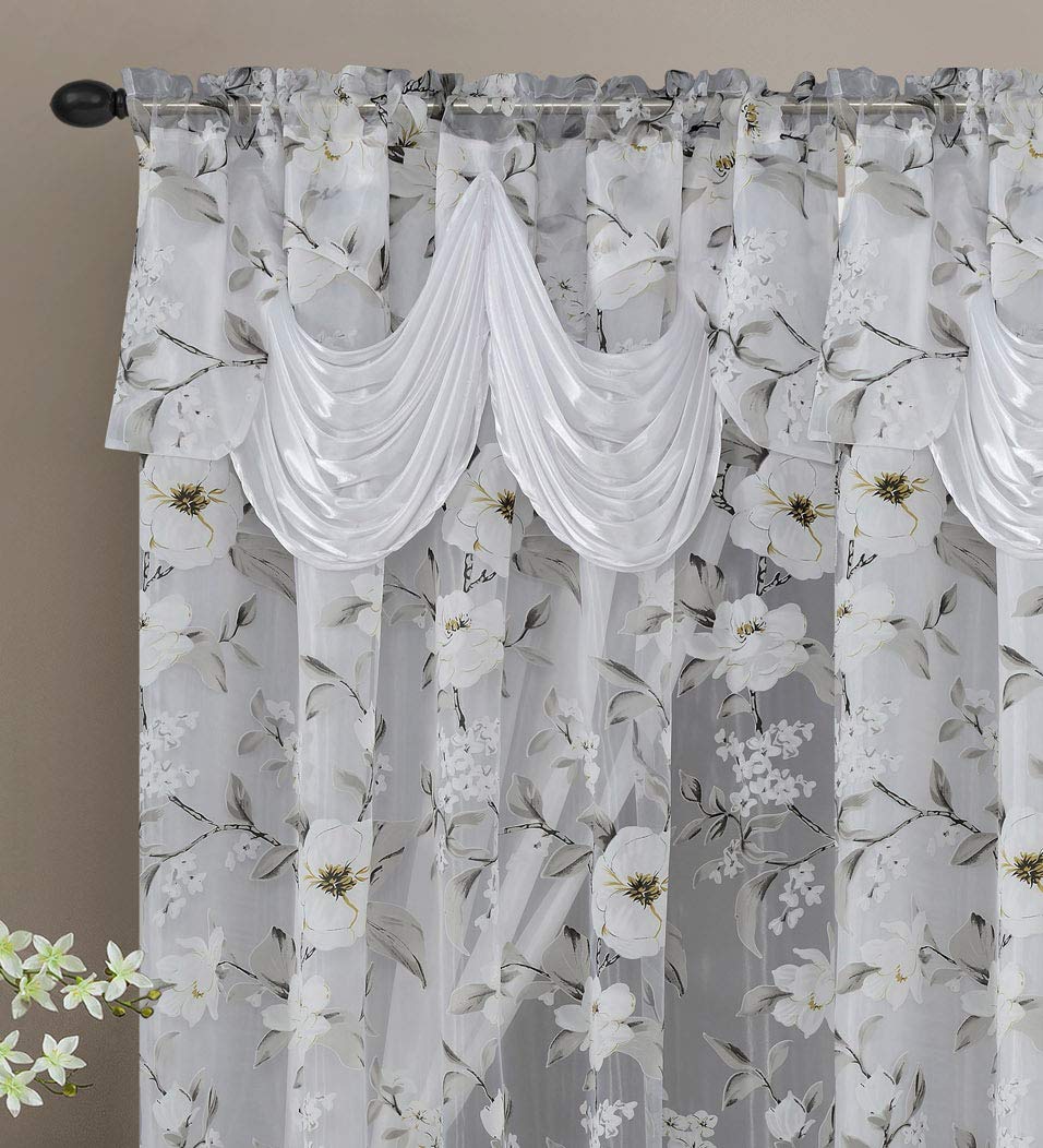 Burnout Organza Window Curtain Set