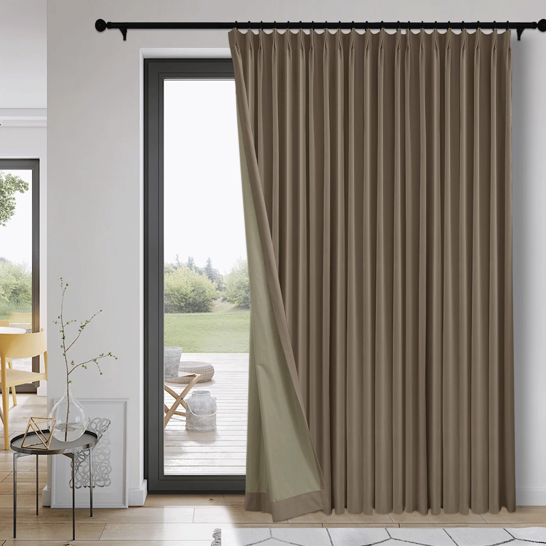 Pinch Pleated Velvet Blackout Curtains Set