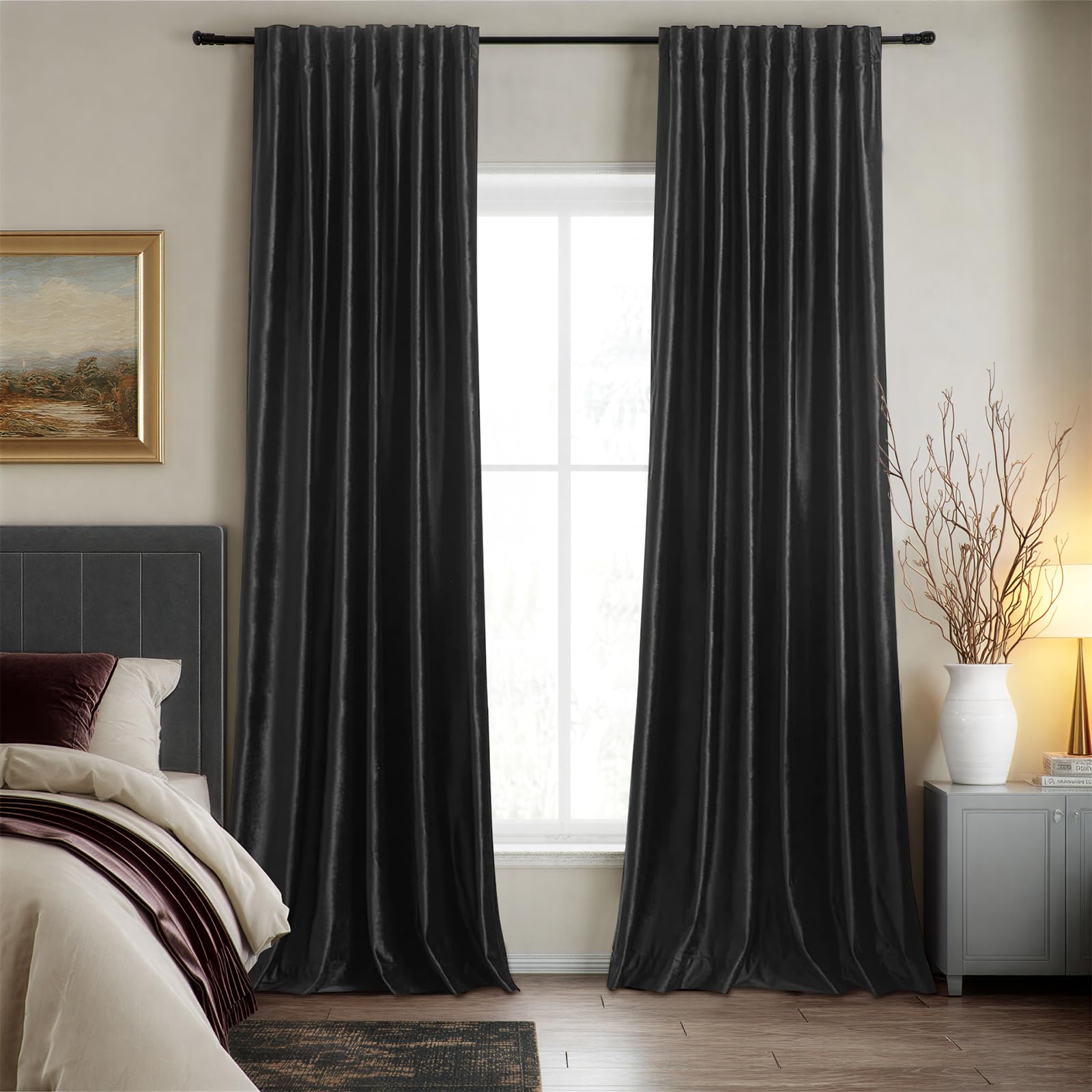 Full Blackout Velvet Curtains Set