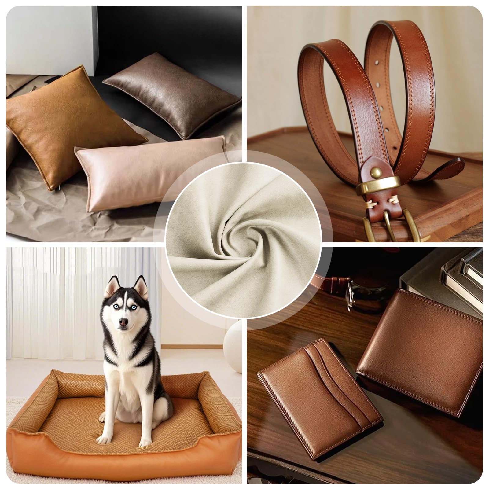 Thick Faux Leather Upholstery Fabric by the Yard
