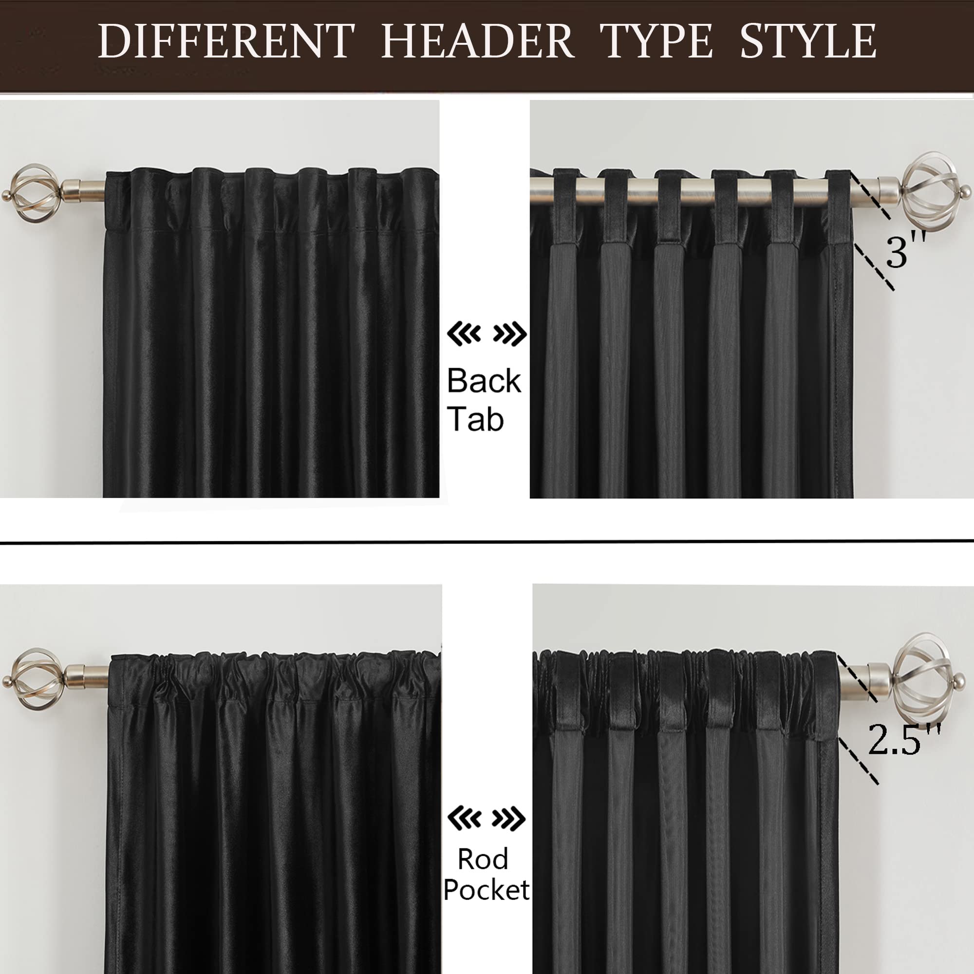 Full Blackout Velvet Curtains Set