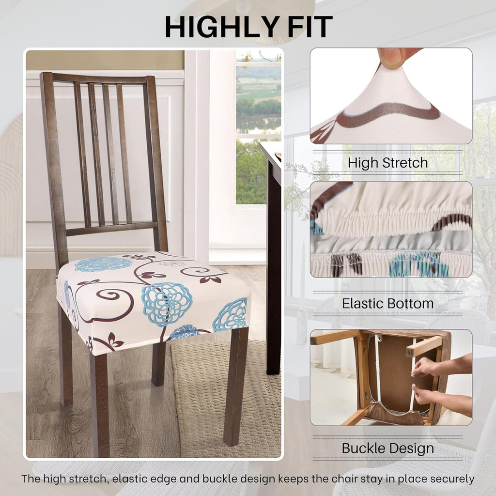 Stretch Dining Chair Seat Covers Set