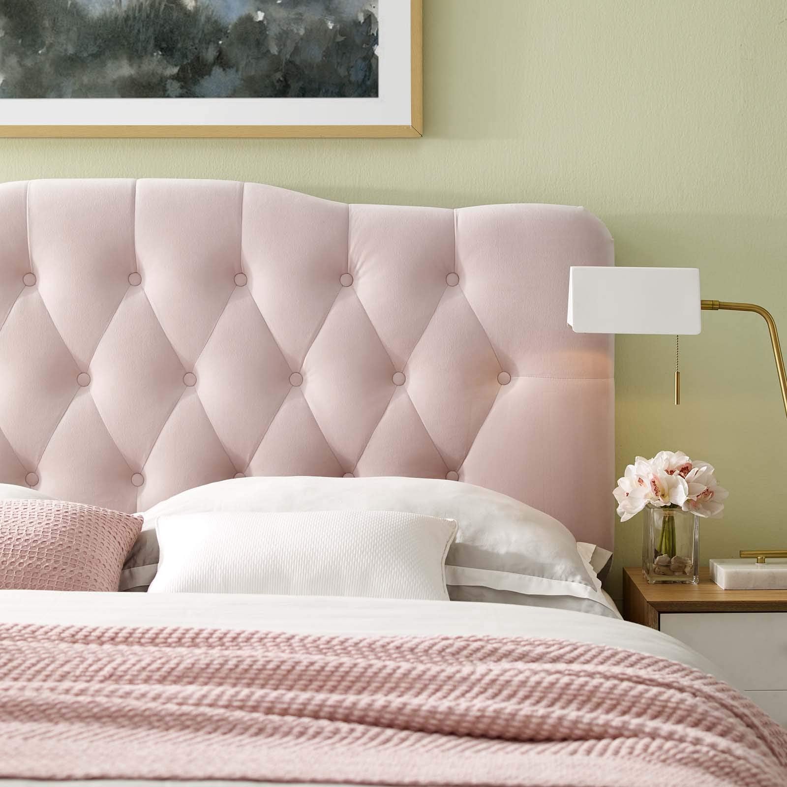 Diamond Tufted Velvet Headboard