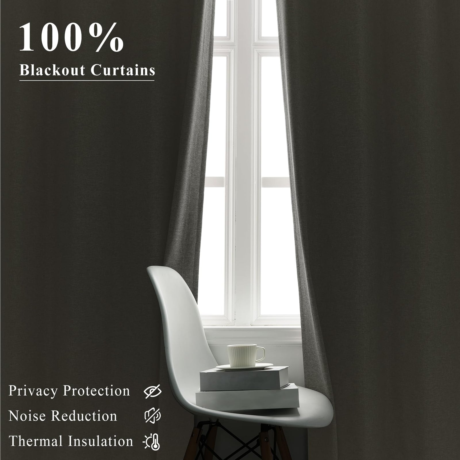 Pinch Pleated Linen Blackout Curtains Set