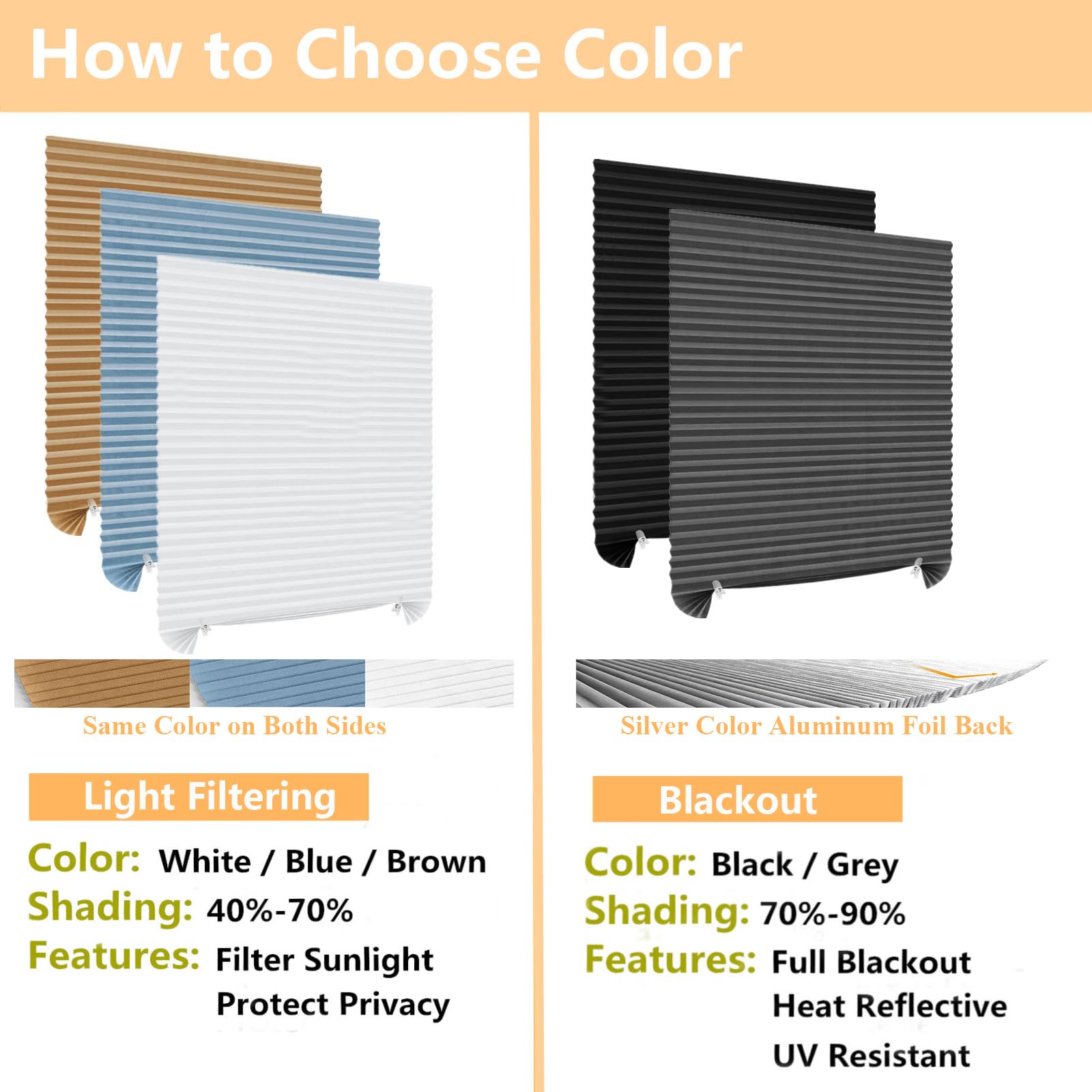 Cordless Blackout Pleated Paper Blind