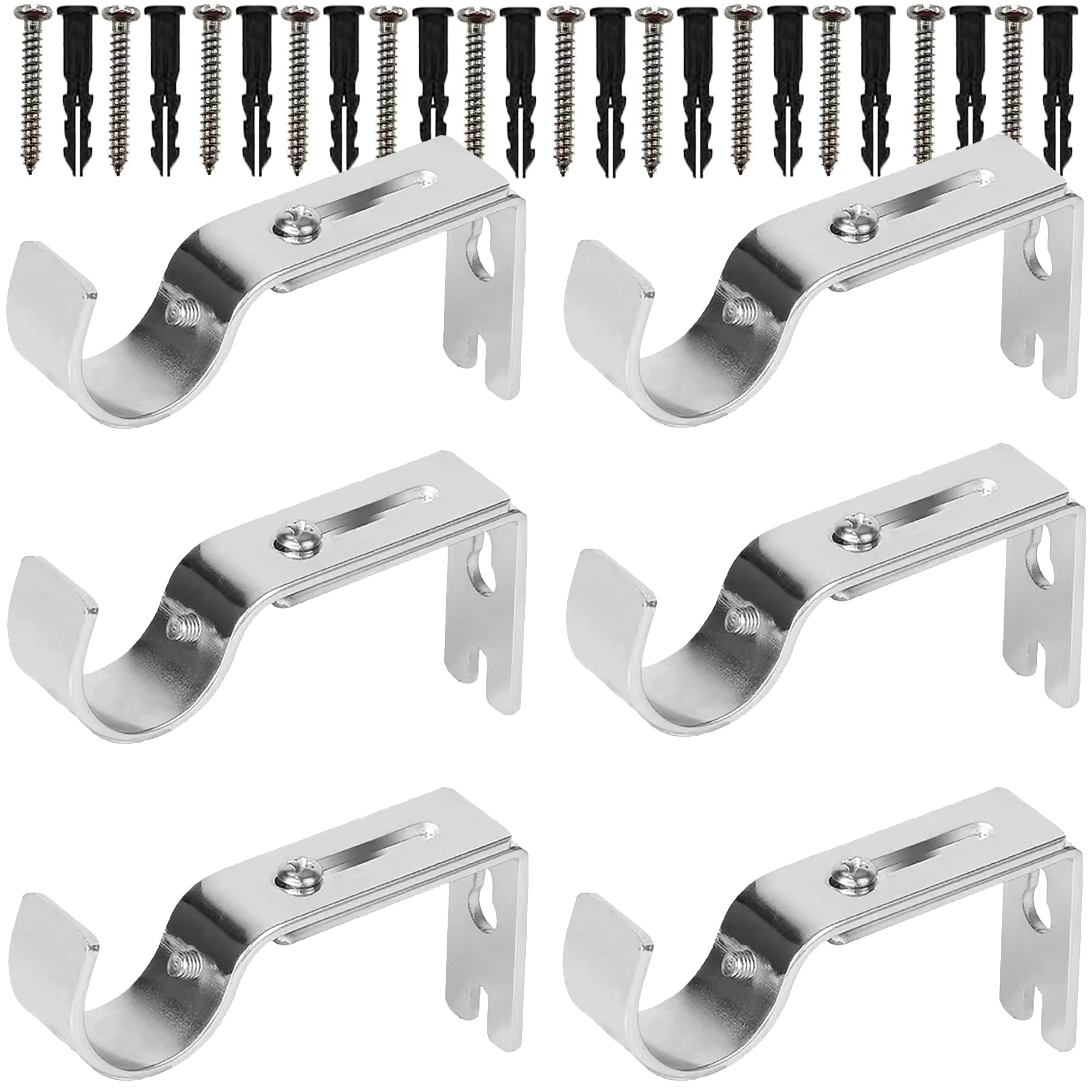 Adjustable Metal Curtain Rod Brackets Set
