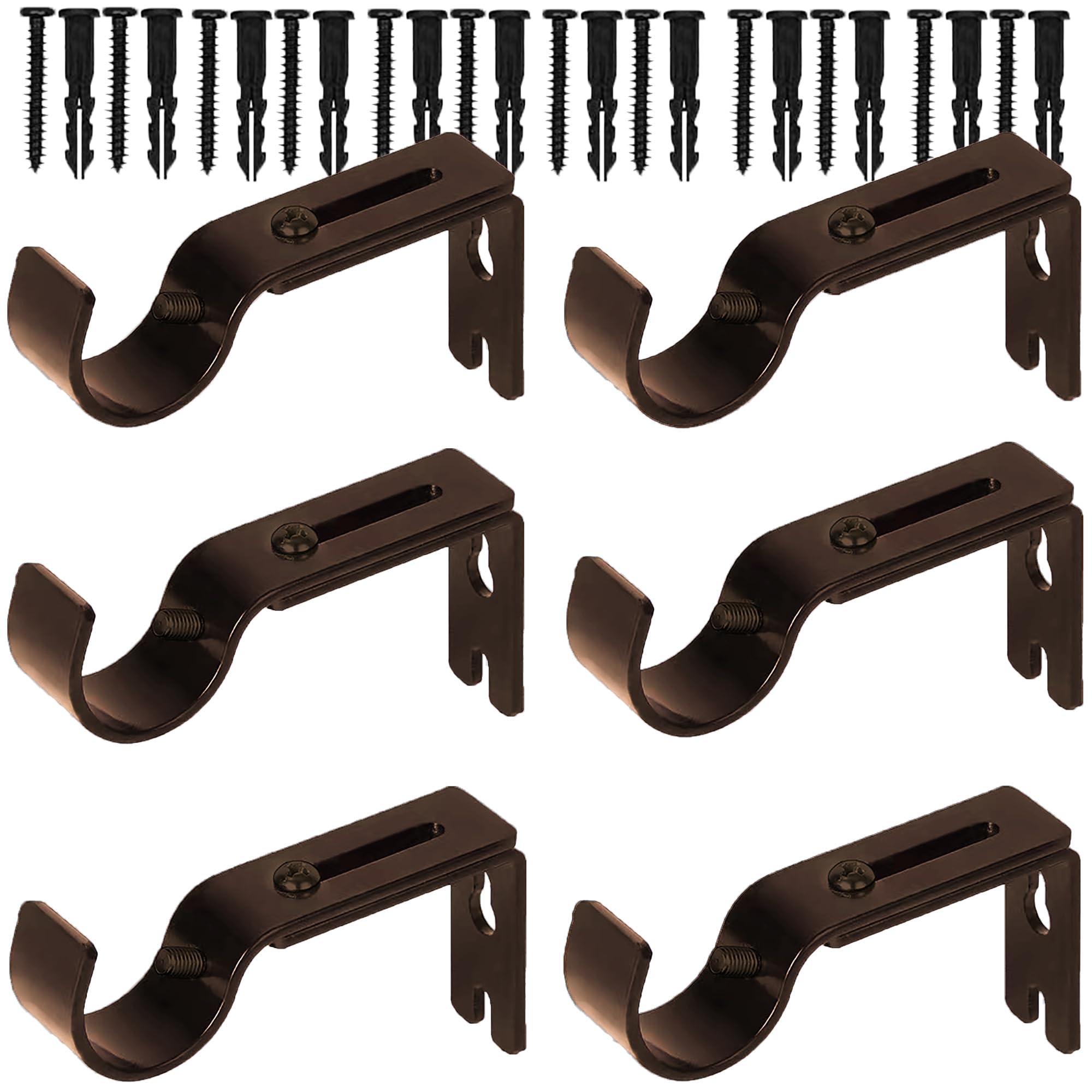 Adjustable Metal Curtain Rod Brackets Set