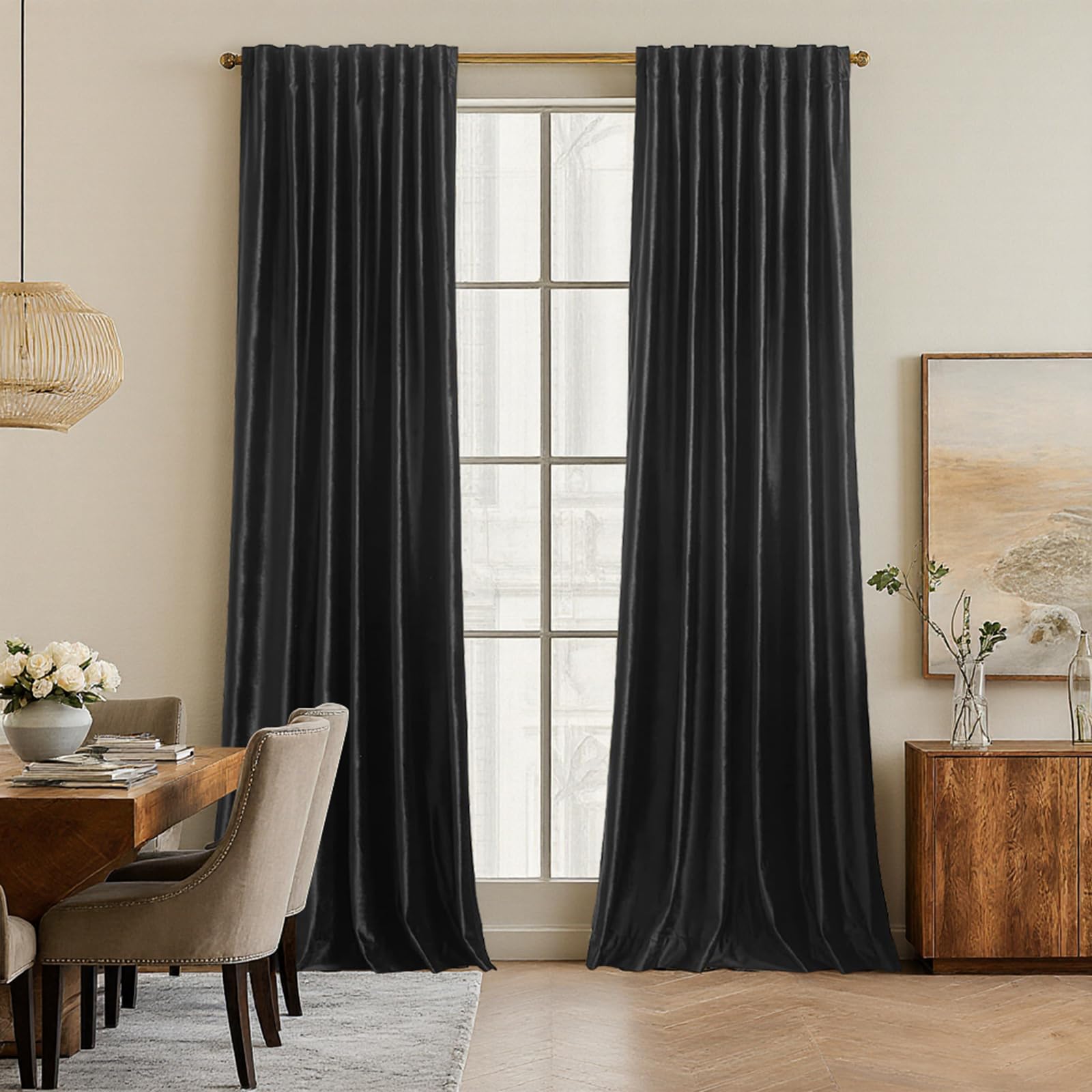 Full Blackout Velvet Curtains Set