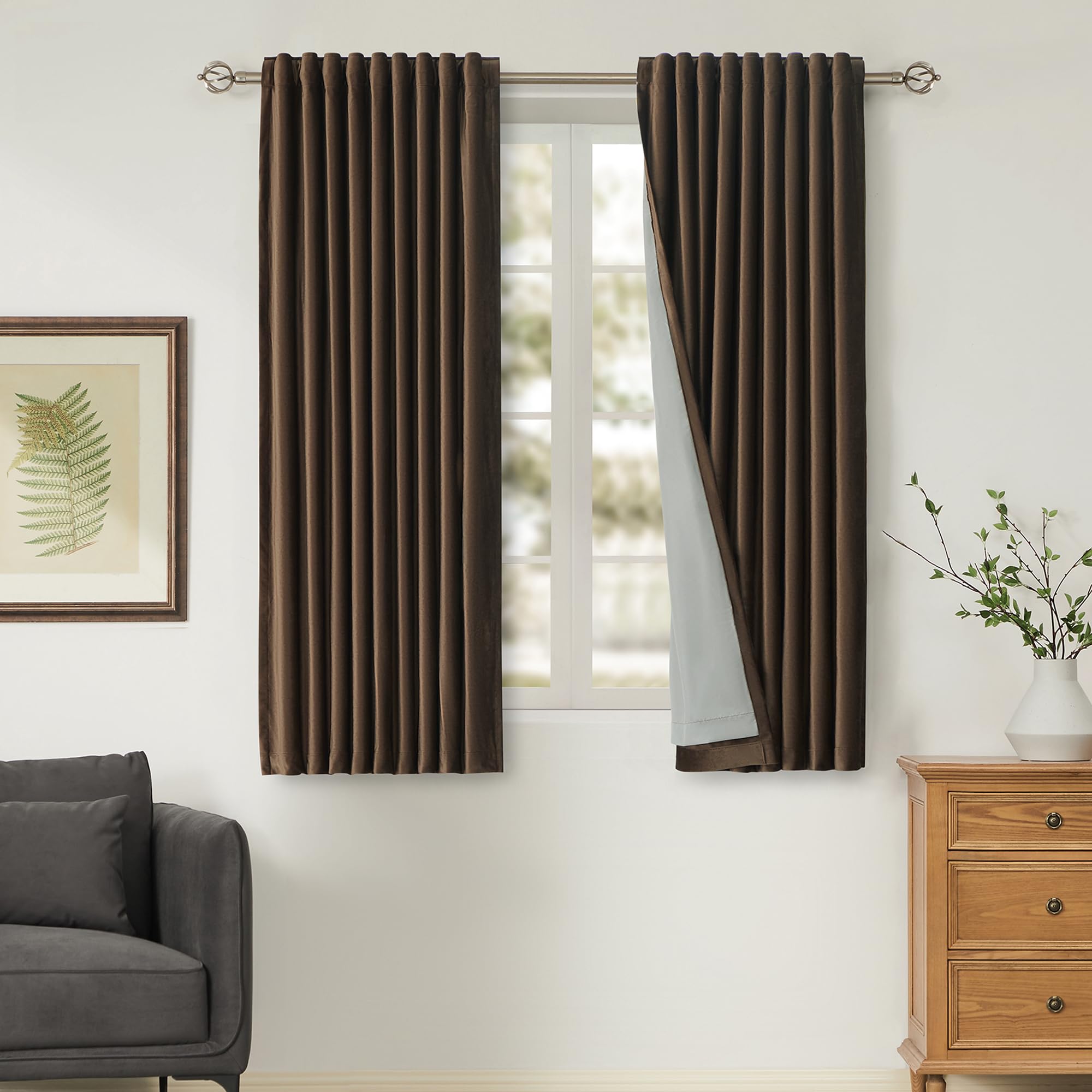 Full Blackout Velvet Curtains Set