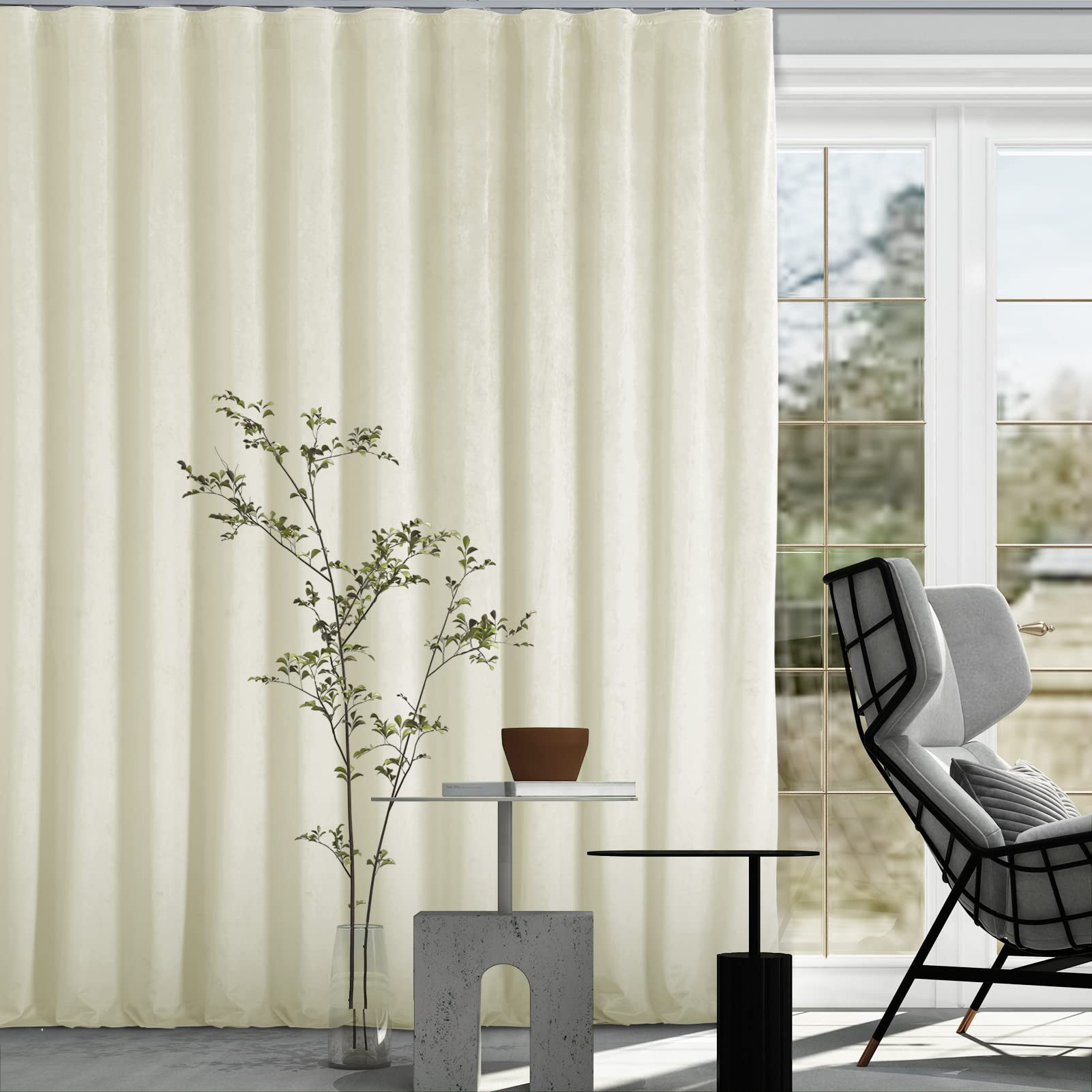 Double Layer Velvet Ripple Fold Curtain Panel