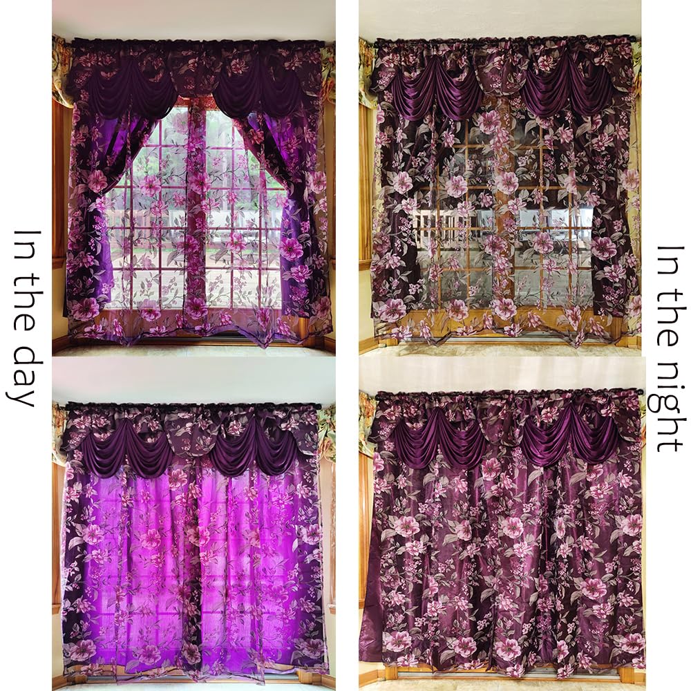 Burnout Organza Window Curtain Set