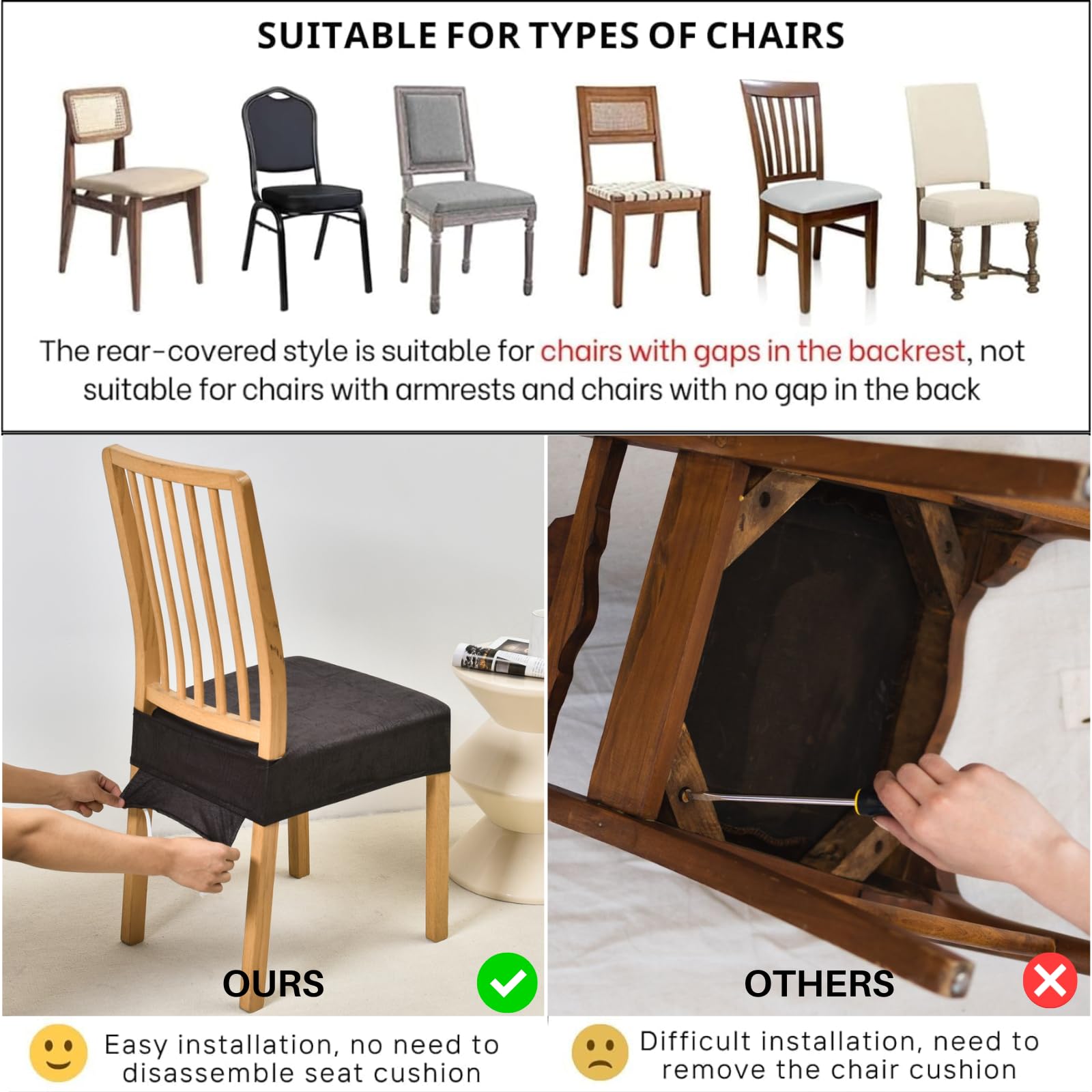 Stretch Dining Chair Seat Covers Set