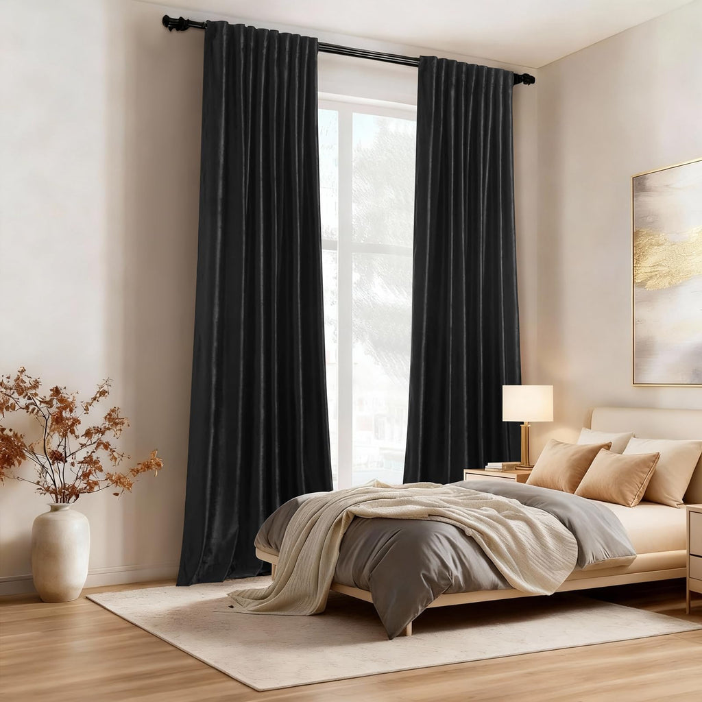 Full Blackout Velvet Curtains Set