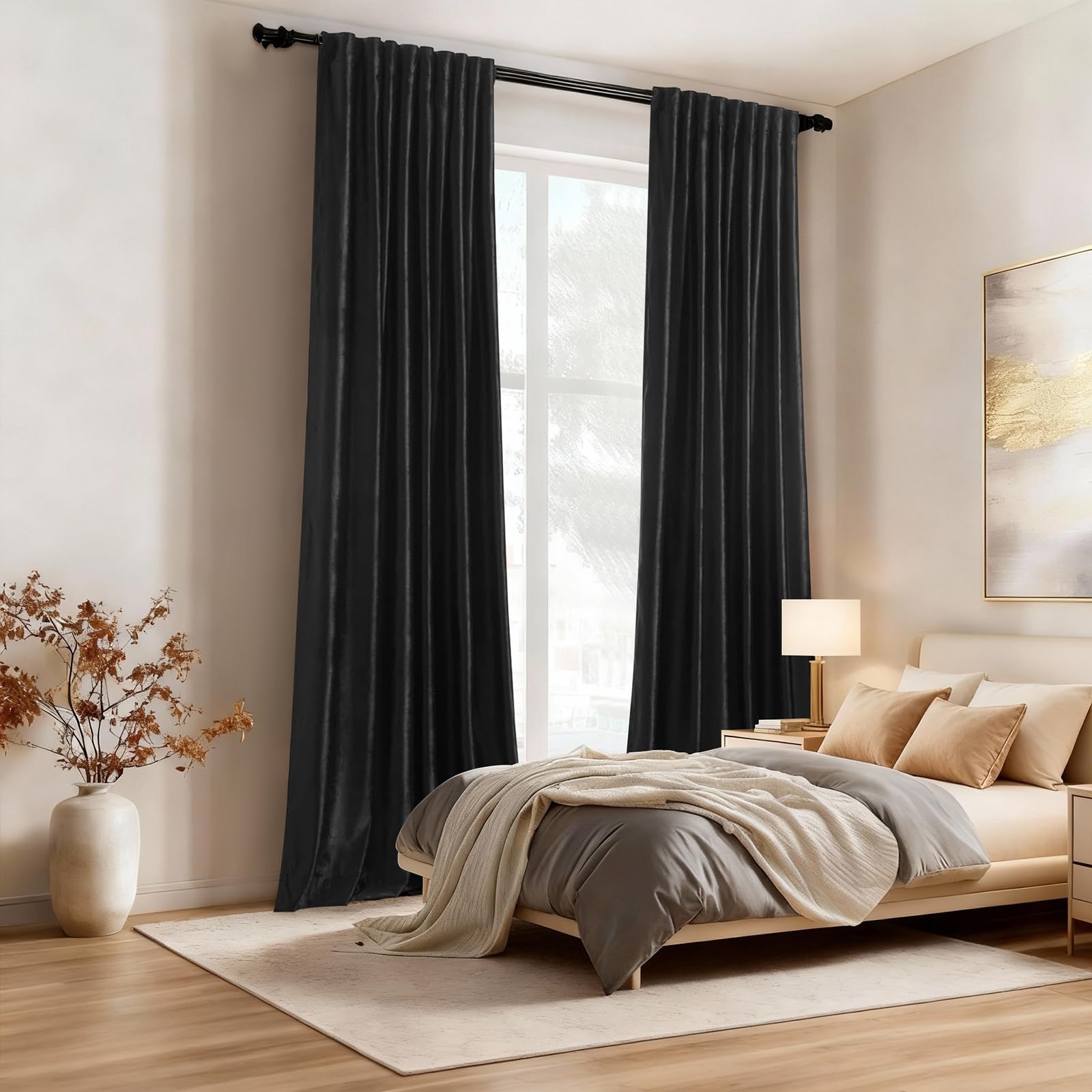 Full Blackout Velvet Curtains Set