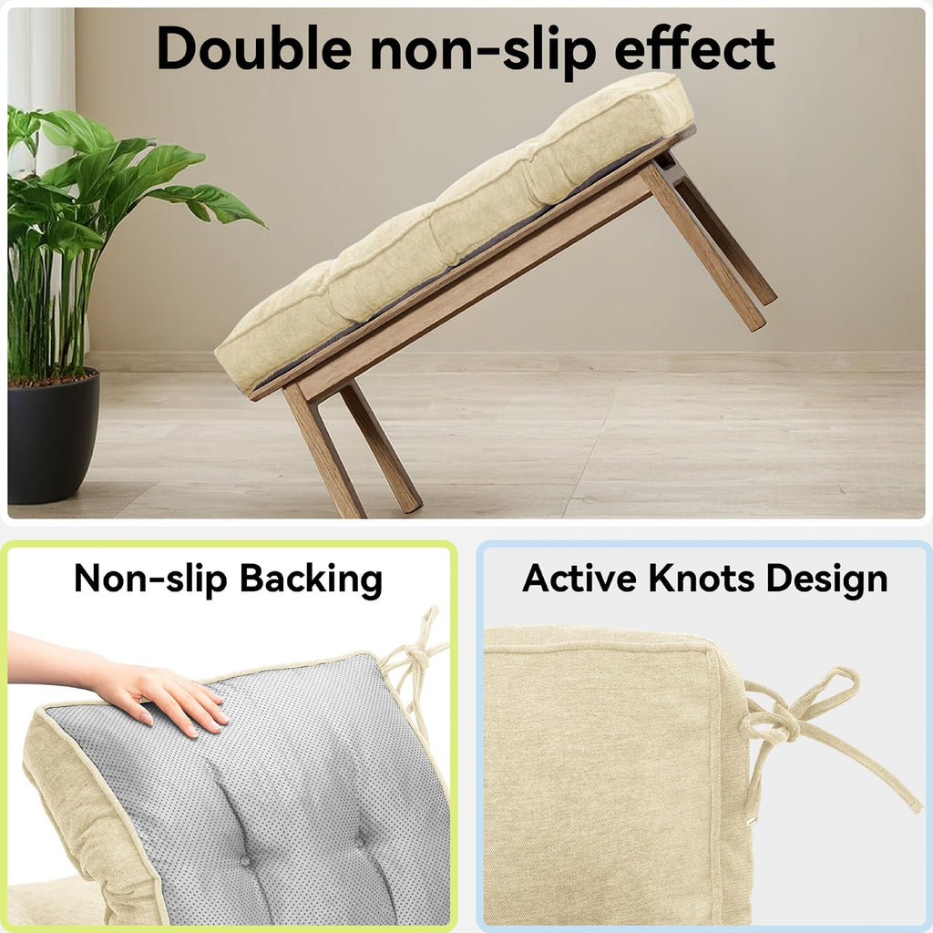 Tufted Indoor Bench Seat Cushion
