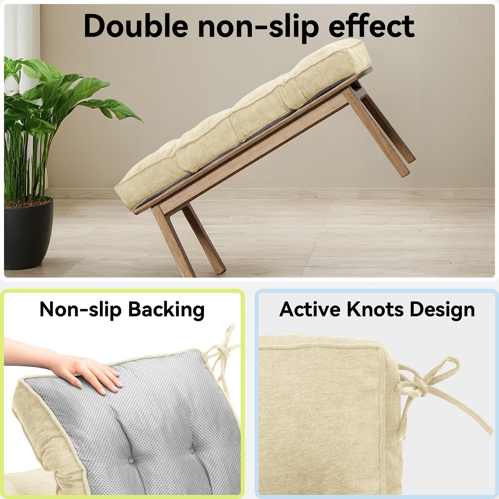 Tufted Indoor Bench Seat Cushion