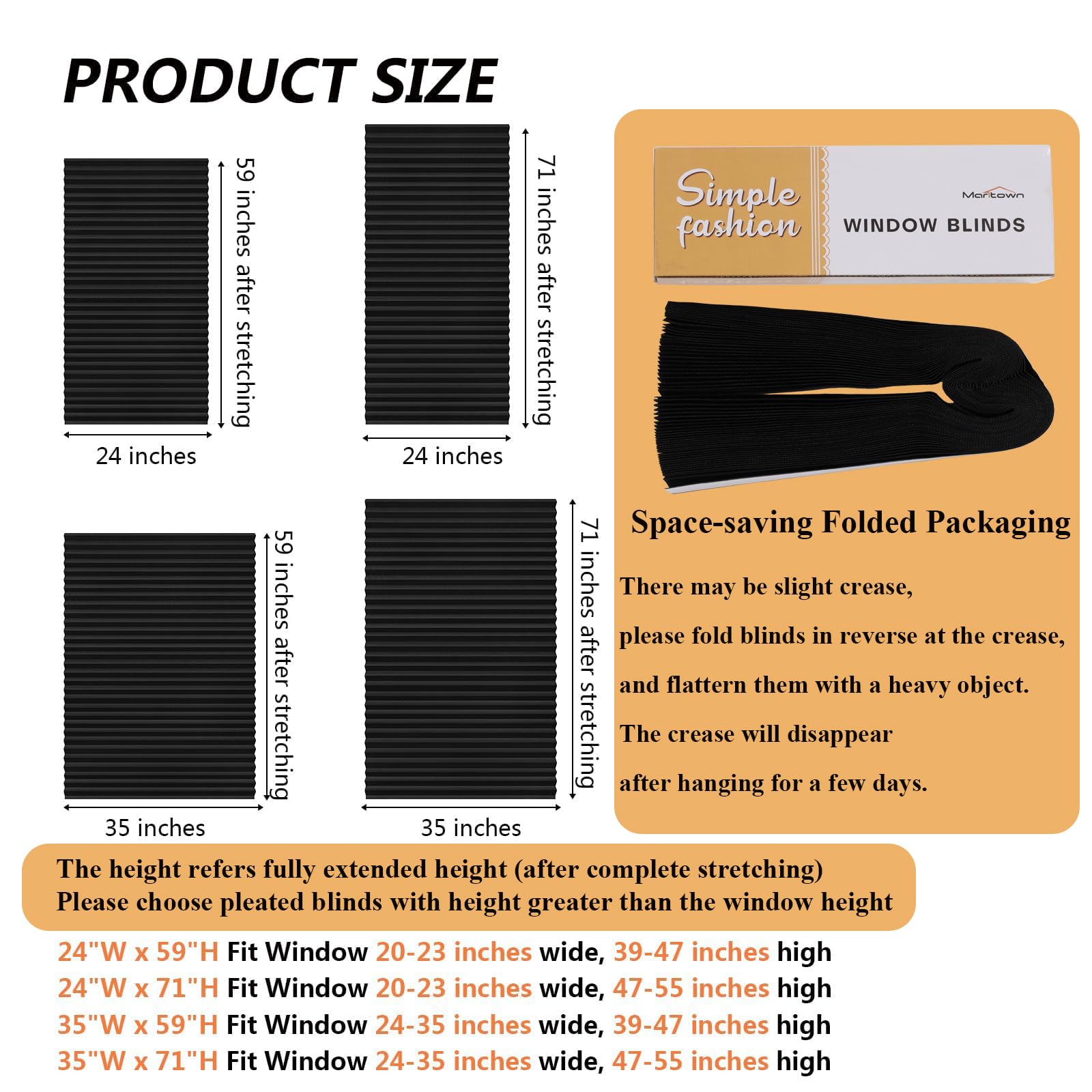 Cordless Blackout Pleated Paper Blind