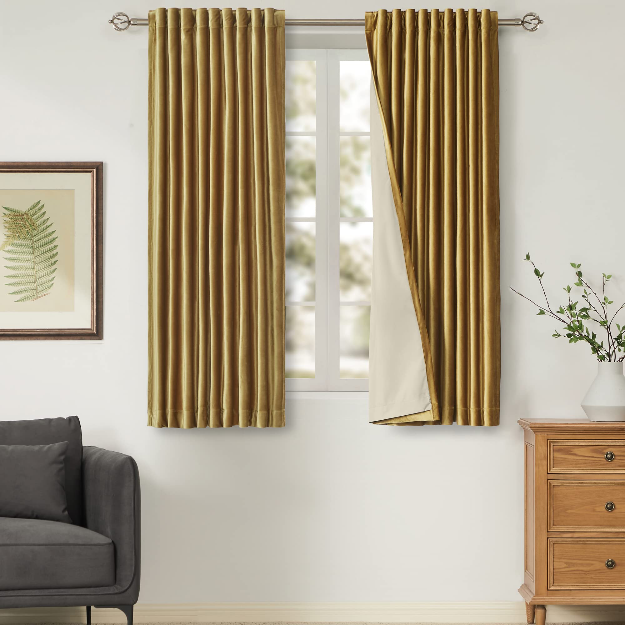 Full Blackout Velvet Curtains Set