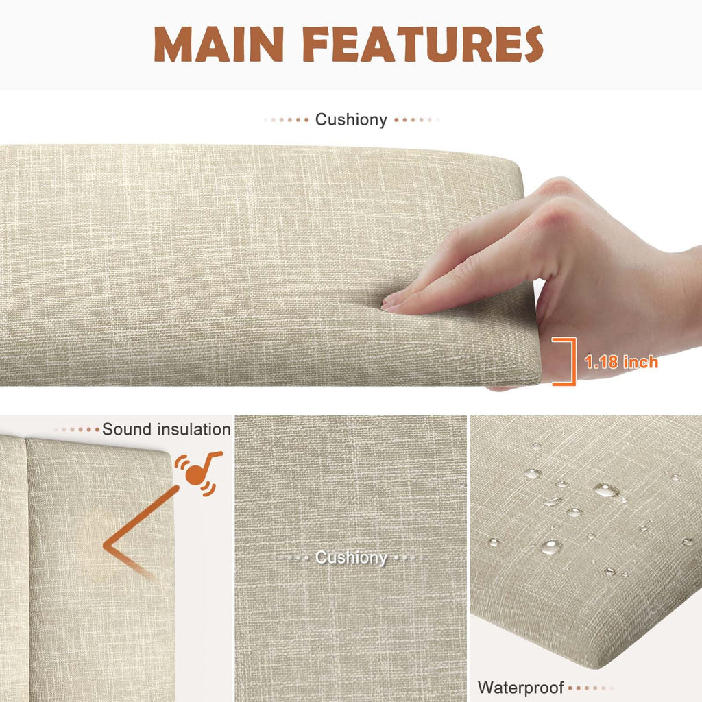 Upholstered Wall Mounted Headboard Panels Set