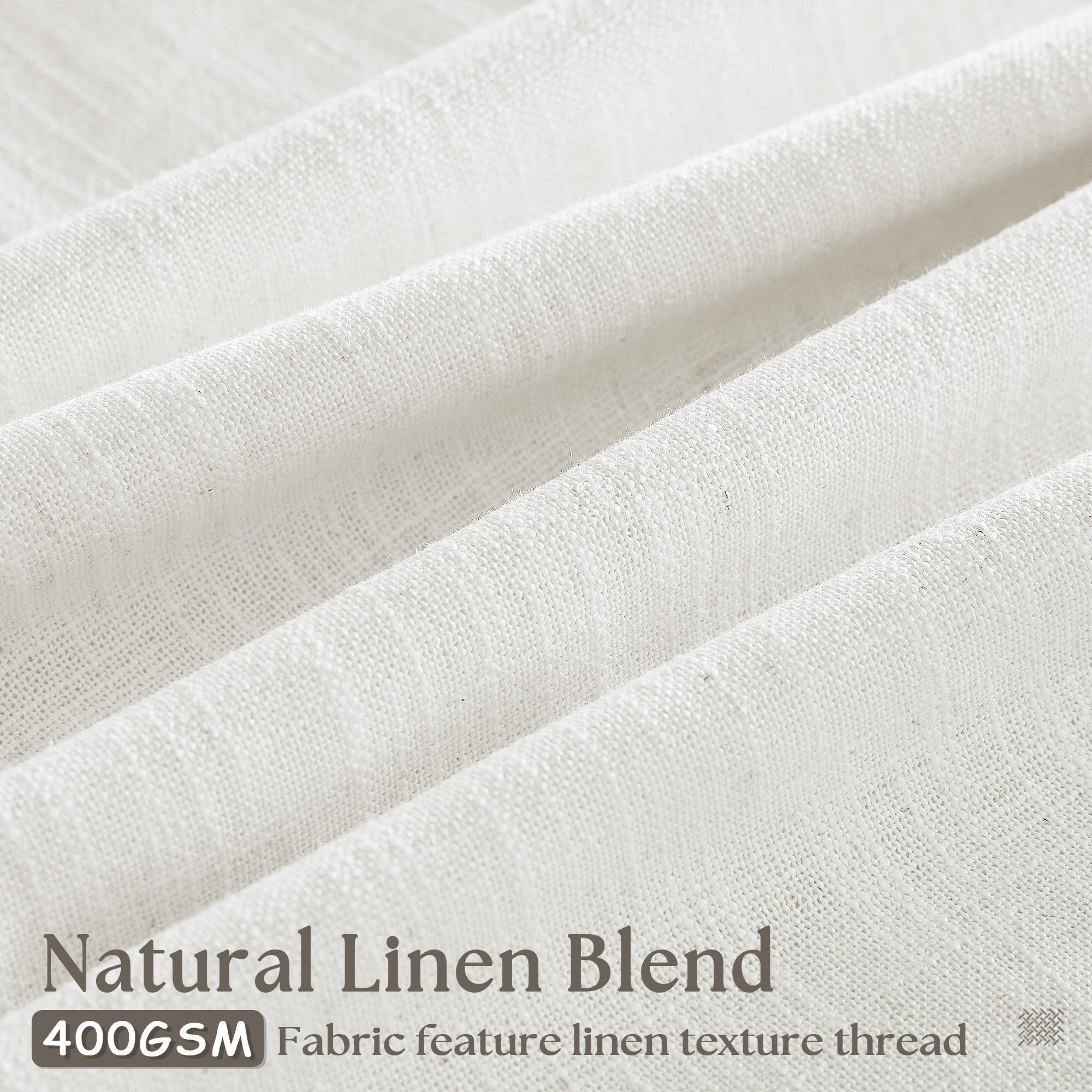 Pinch Pleated Linen Light Filtering Curtains Set