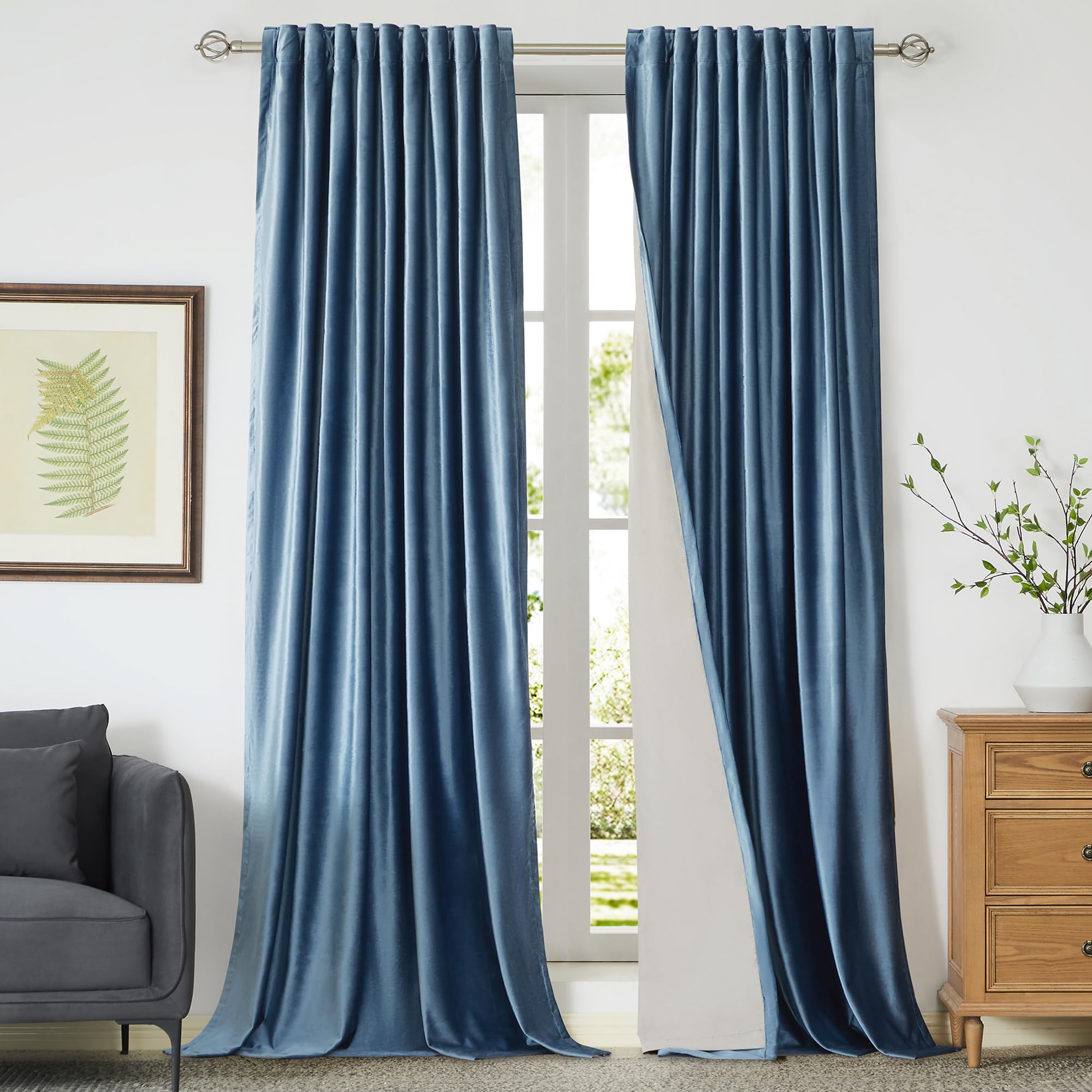 Full Blackout Velvet Curtains Set