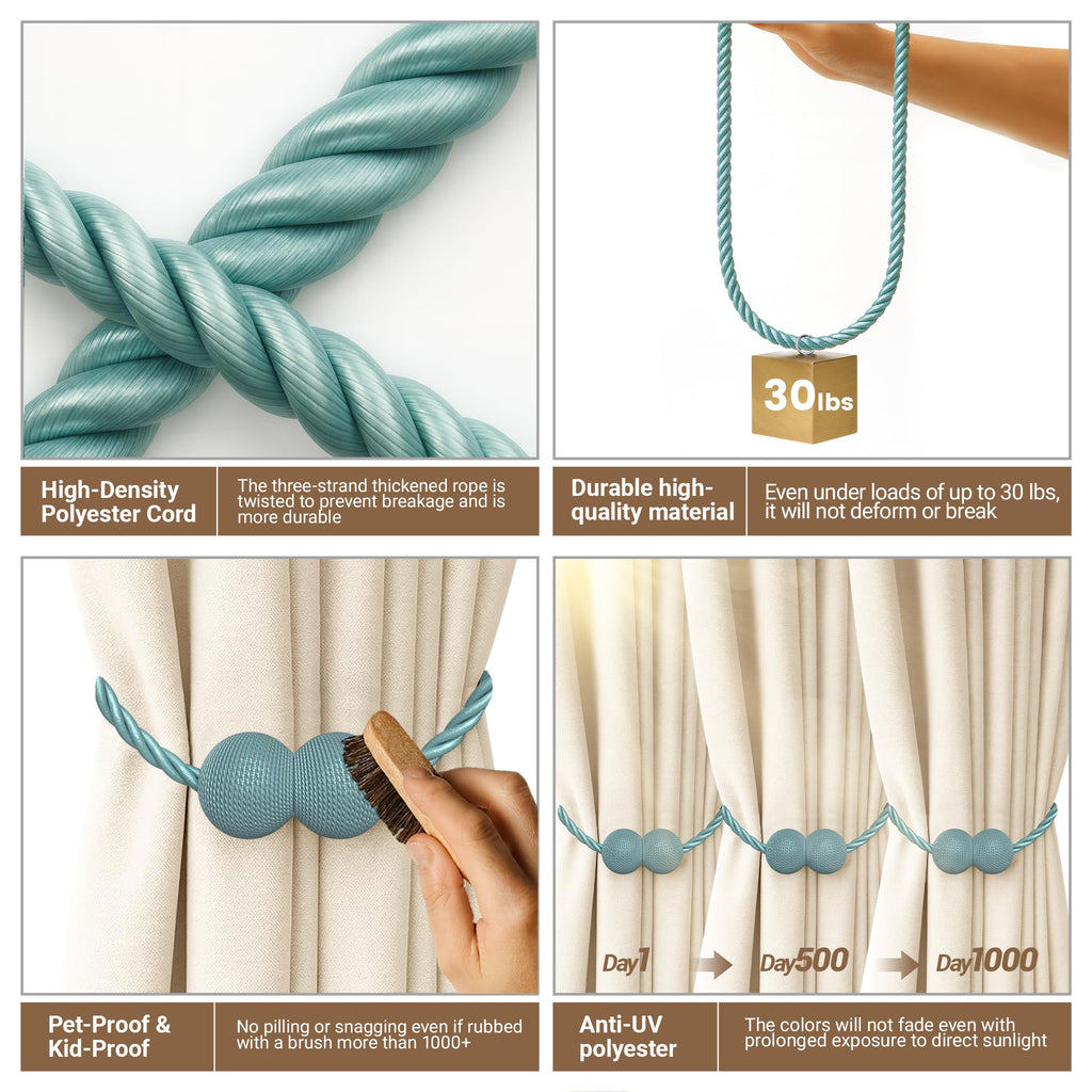 Magnetic Curtain Tiebacks Set