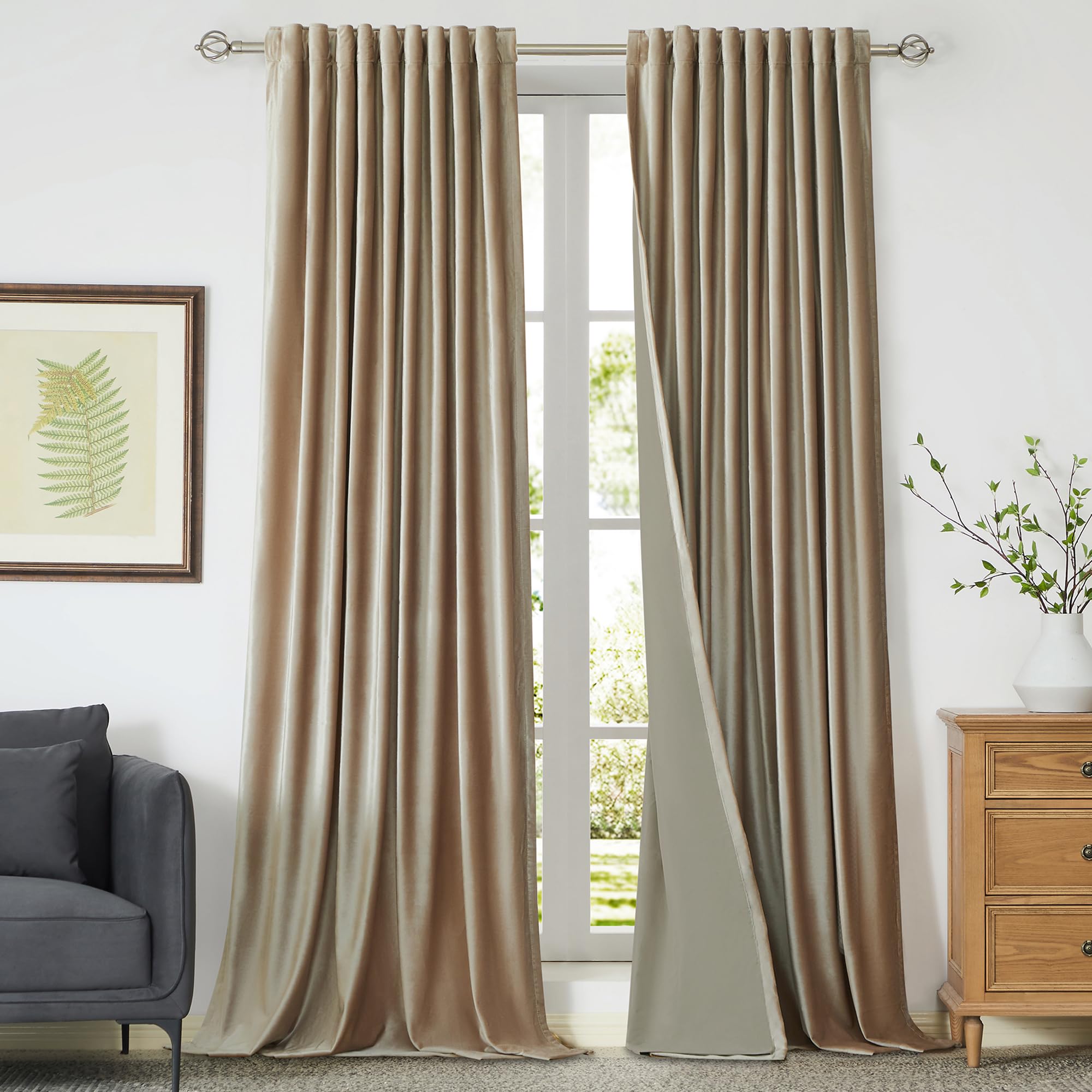 Full Blackout Velvet Curtains Set