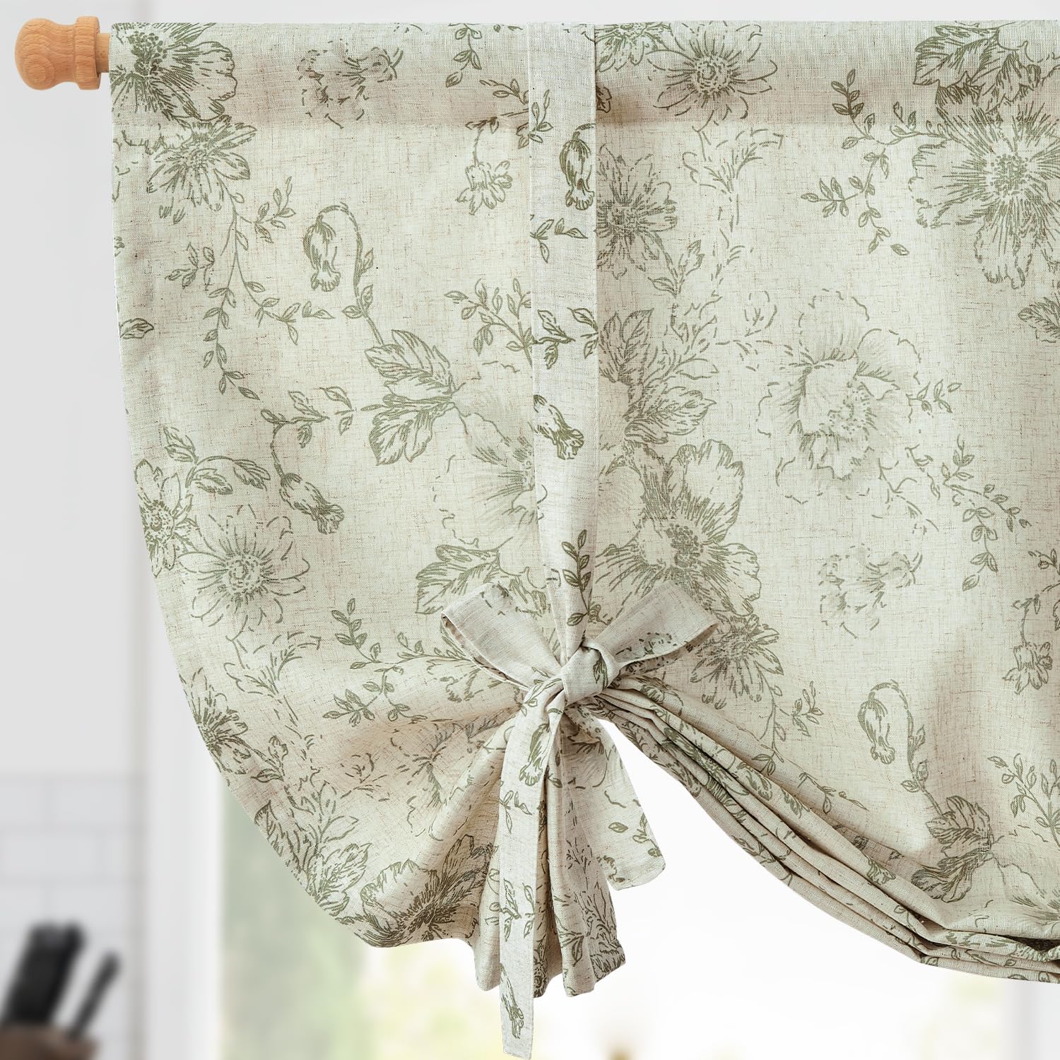 Damask Paisley Tie-Up Curtain Panel
