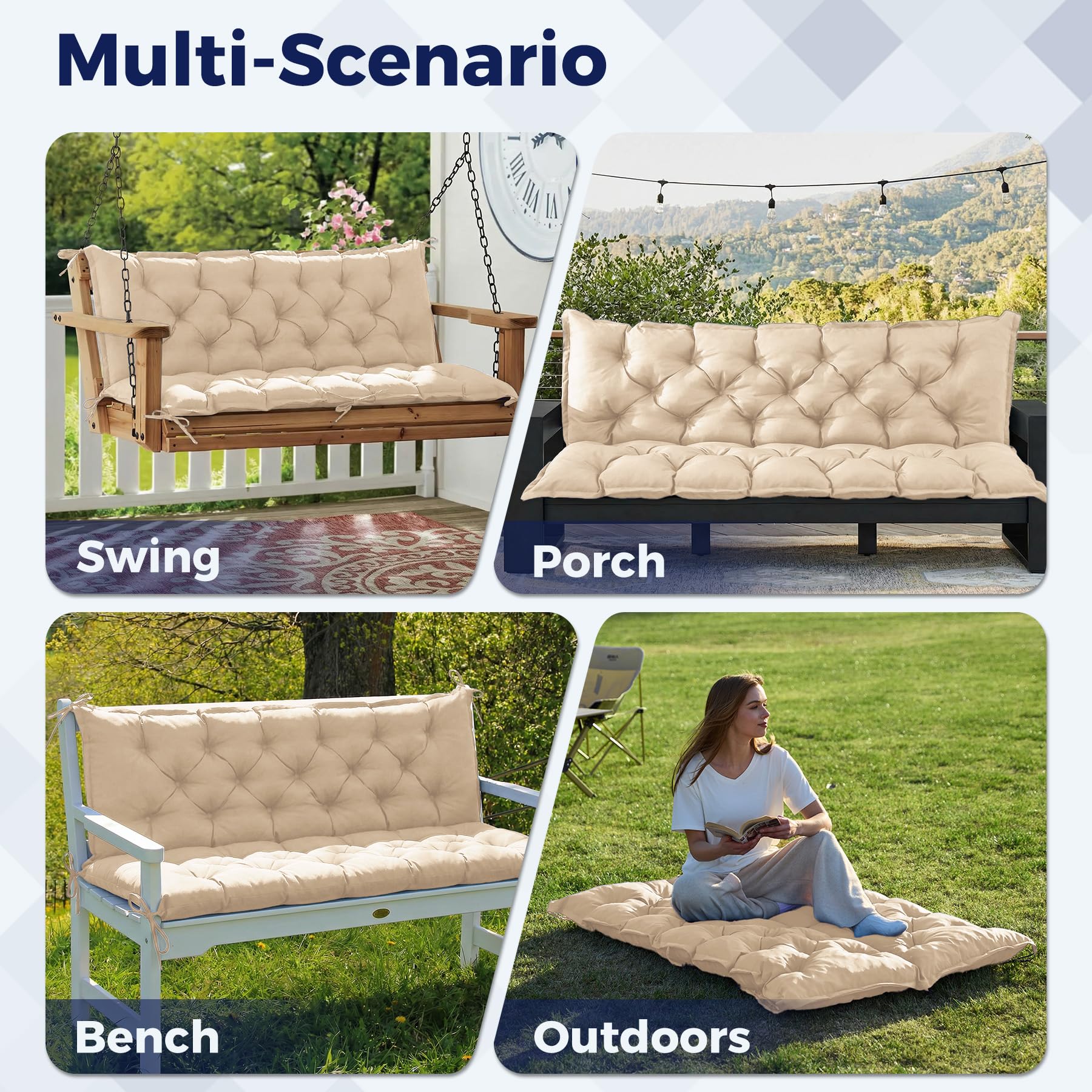 IASEAHK Porch Swing Cushions