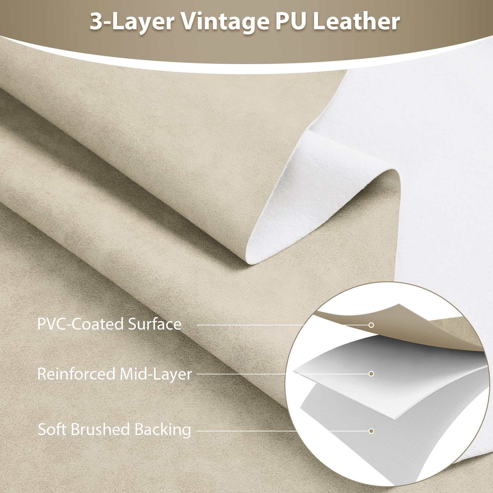 Thick Faux Leather Upholstery Fabric by the Yard