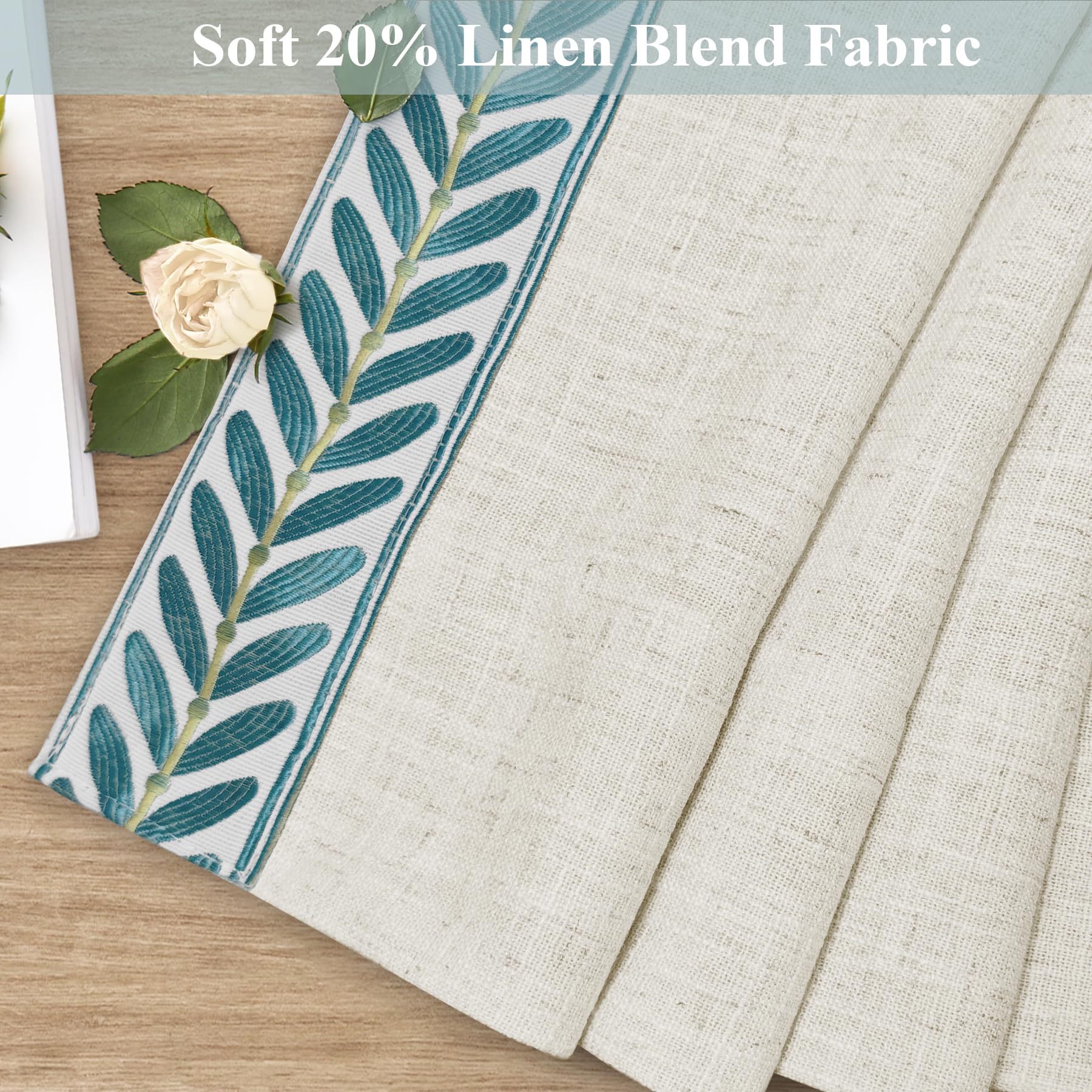 Pinch Pleated Linen Light Filtering Curtains Set
