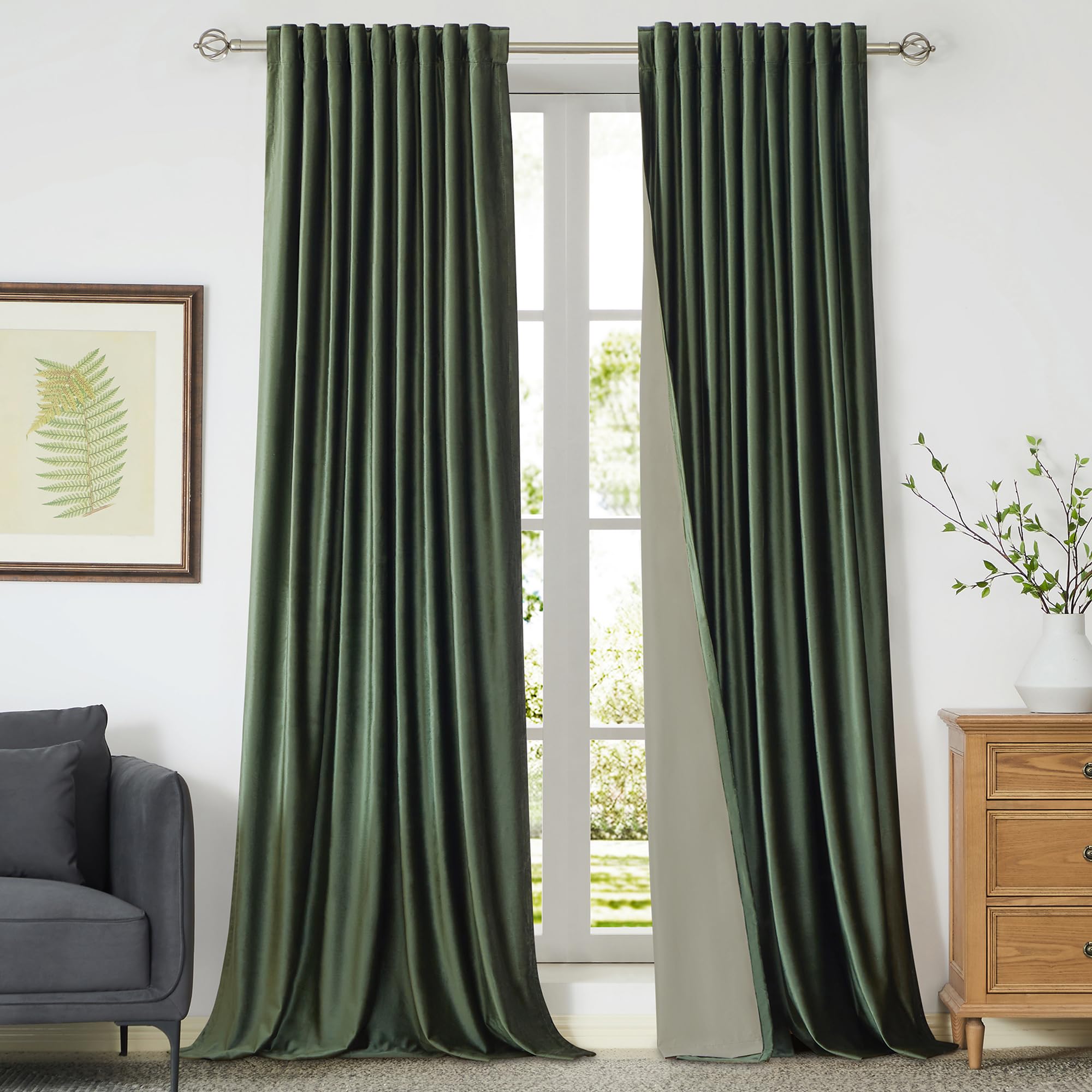 Full Blackout Velvet Curtains Set