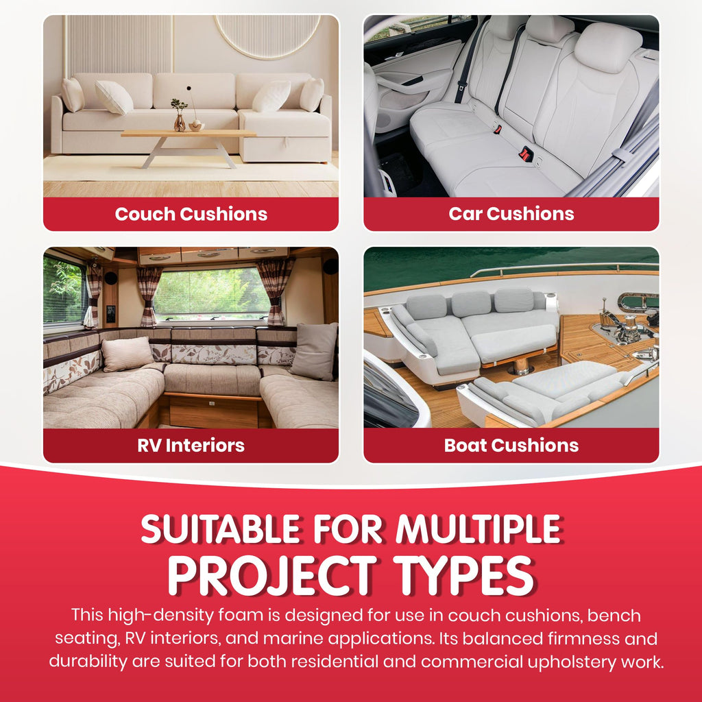 High Density Upholstery Foam Cushion Block Set