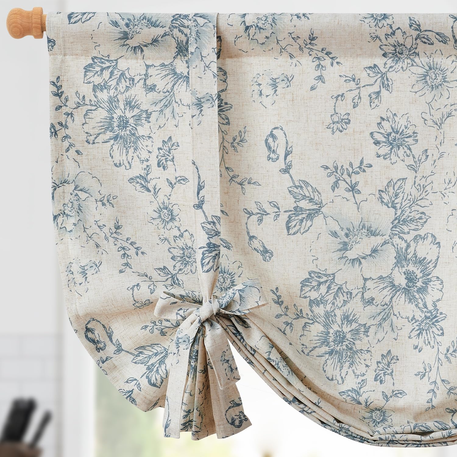 Damask Paisley Tie-Up Curtain Panel