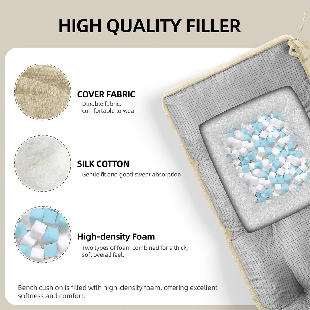 Tufted Indoor Bench Seat Cushion
