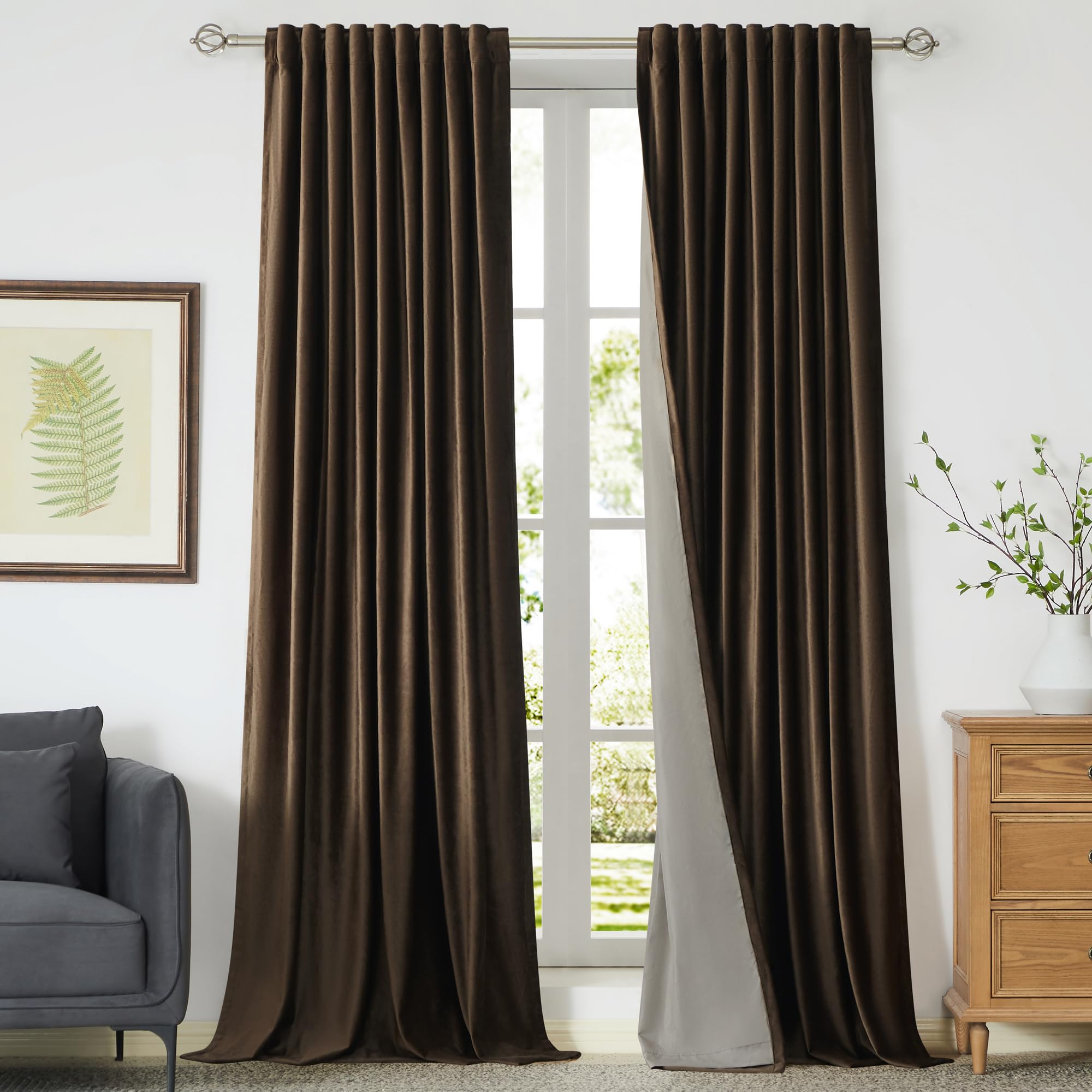 Full Blackout Velvet Curtains Set