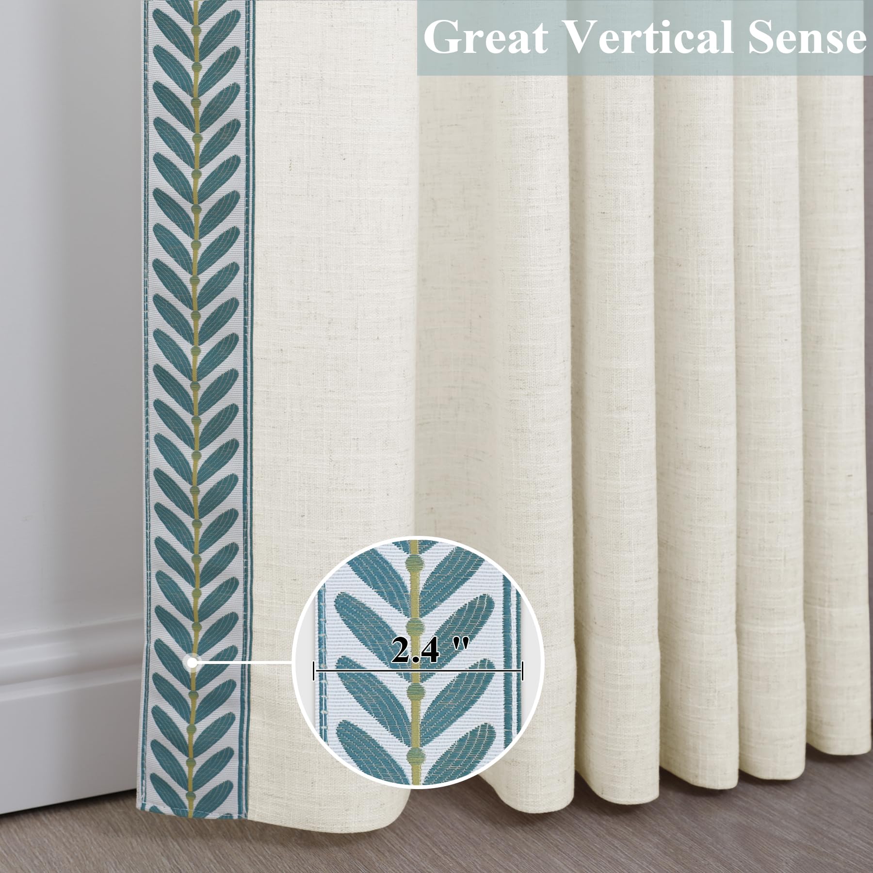 Pinch Pleated Linen Light Filtering Curtains Set