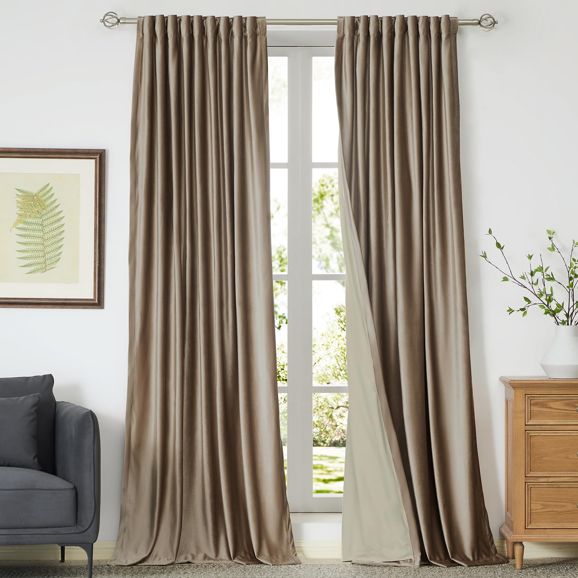 Full Blackout Velvet Curtains Set