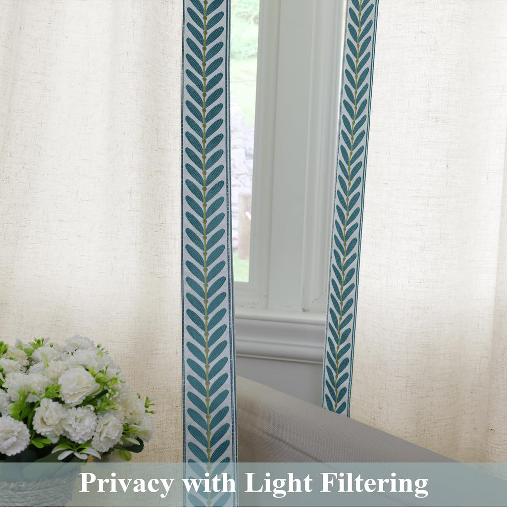 Pinch Pleated Linen Light Filtering Curtains Set