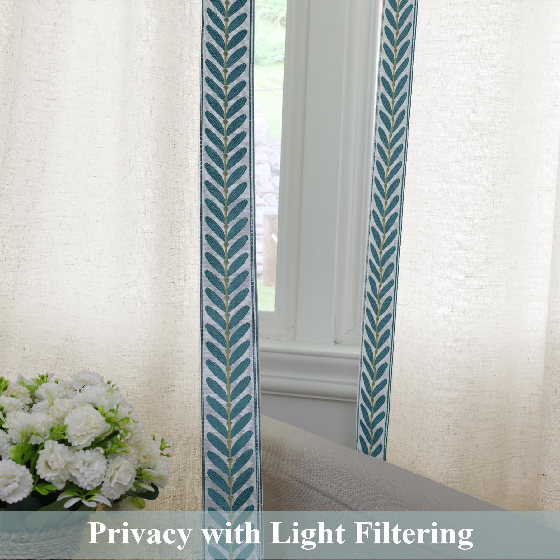 Pinch Pleated Linen Light Filtering Curtains Set